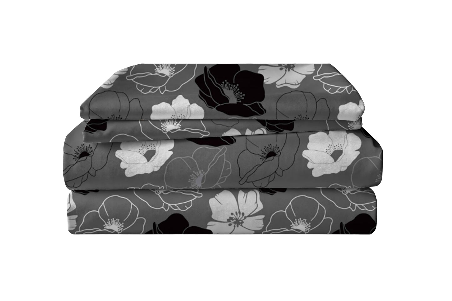 SDY Black Floral Twin Size Comforter Set, Luxury Soft Bed in a Bag Twin 5 Pieces, All Season Bedding Set with Comforters, Sheets, Pillowcase & Sham
