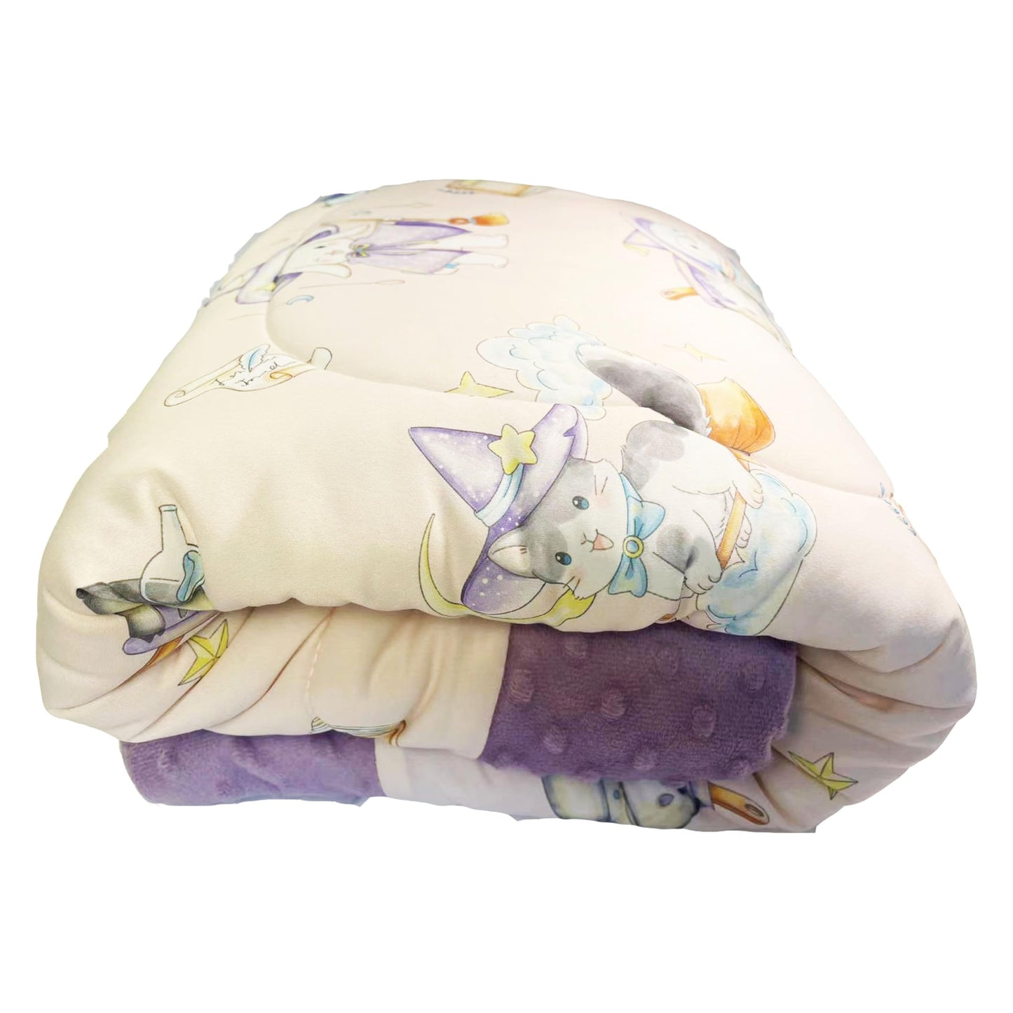 cutie pumpkin Toddler Comforter 47x59 Inch, Lightweight Down Alternative Quilted Blanket for Crib & Toddler Bed, Soft Minky Dots Baby Quilt, Machine Washable Year-Round Bedding