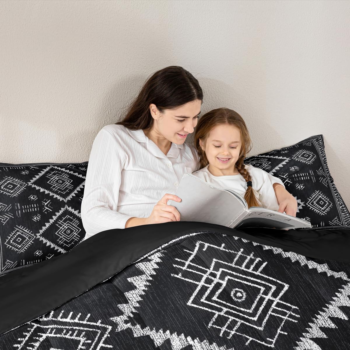 jejeloiu Boho Western Comforter Set Queen Size Bohemian Southwestern Bedding Set for Kids Boys Girls Aztec Decor Duvet Quilt Country Bedroom Farmhouse 3 Pcs with 2 Pillow Cases