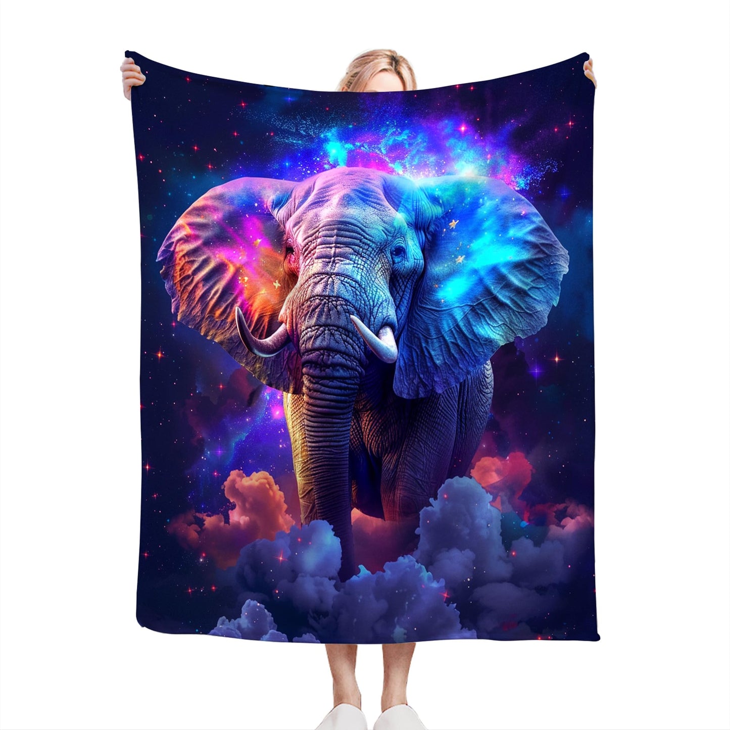 Fantasy Elephant Throw Blanket - Soft, Warm & Cozy Fleece for Couch, Sofa, Bed - 50"x40" - Animal Blanket for Girls, Boys, Women, Men, Kids, Adults