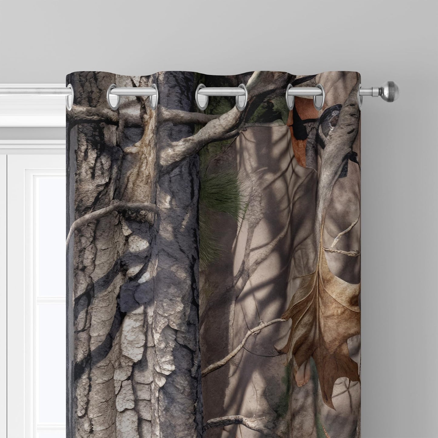 Sanzugh Camo Hunting Blackout Curtains 84 Inch Long 2 Panels Set, Rustic Cabin Camouflage Black Out Patterned Printed Window Curtain for Mens Boys Bedroom Living Room, Grommet Window Drapes