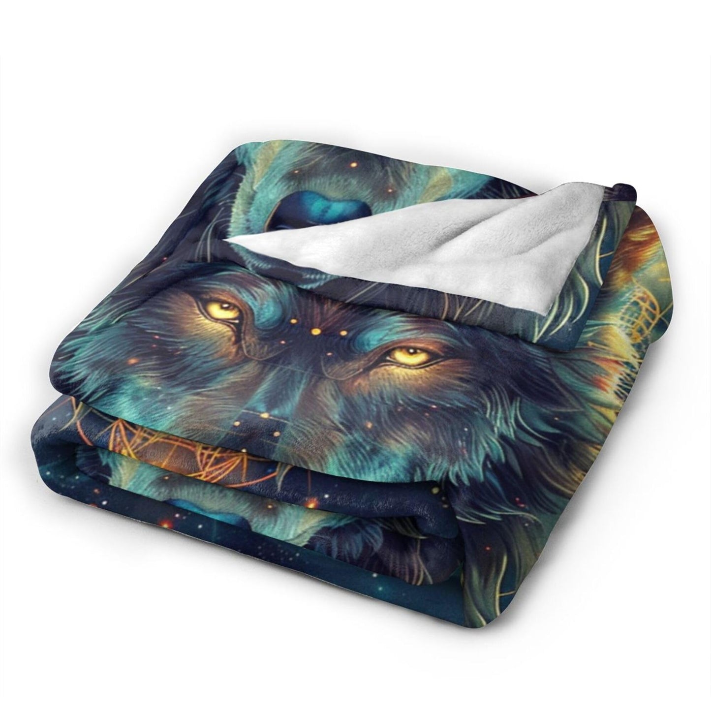 Wolf Blanket Fantasy Wolf Throw Blanket Wolf Gifts and Decor Wolf Blanket for Girls Boys Women Men Kids Adults Soft Warm Cozy Fleece Blanket for Couch Sofa Bed 50"x40"