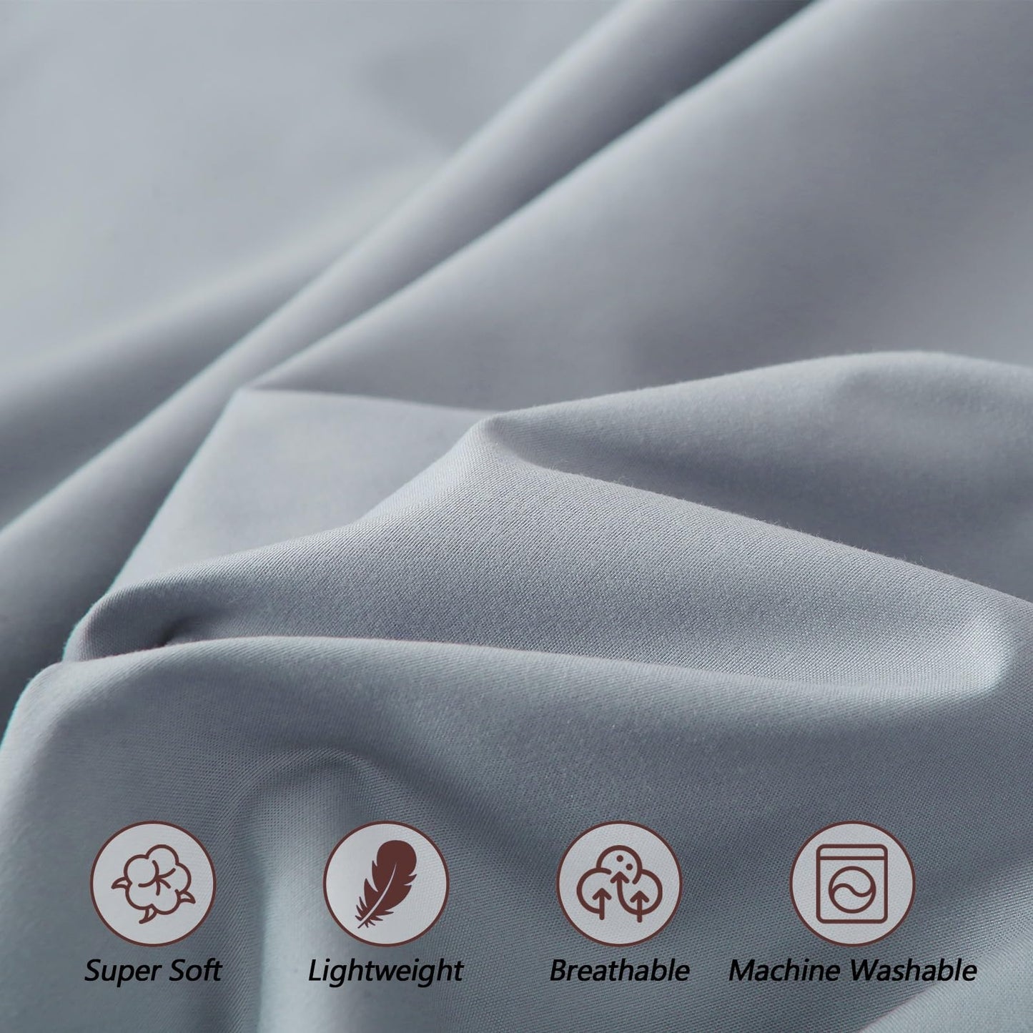 Antranfour Queen Fitted Sheet for Air Mattress,with 24 Inch Extra Deep Pockets,Ultra Soft Durable Breathable Bed Sheets Cover for Inflatable Air Bed,with Pump Opening,Inflate at Any Time-Gray