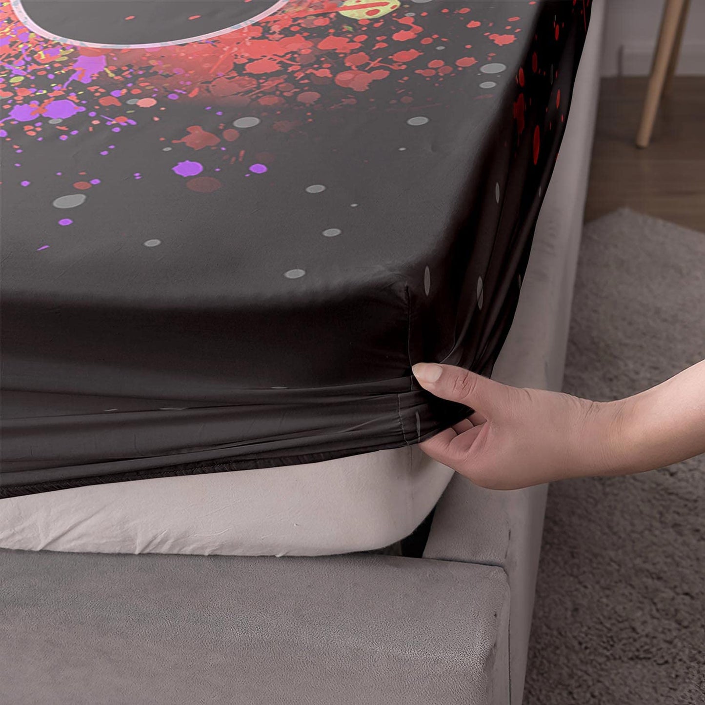 HOSIMA Gaming Bedding Gamepad Fitted Sheet Twin Size and Gamer Bedding Sets for Boys Used to Gamer Room Decor,1 Fitted Sheet+2 Pillowcases.