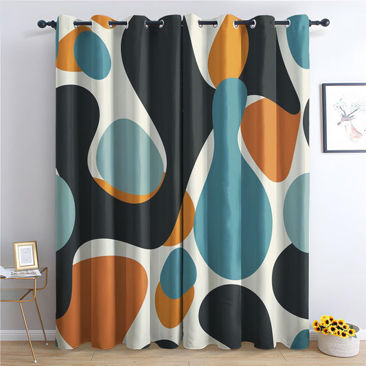 Geometric Curtains 2 Panels - Geometric Blackout Curtains for Bedroom Living Room, Abstract Curtains & Home Decor, Modern Window Curtains & Drapes, 72 Inch Curtains 2 Panel Set