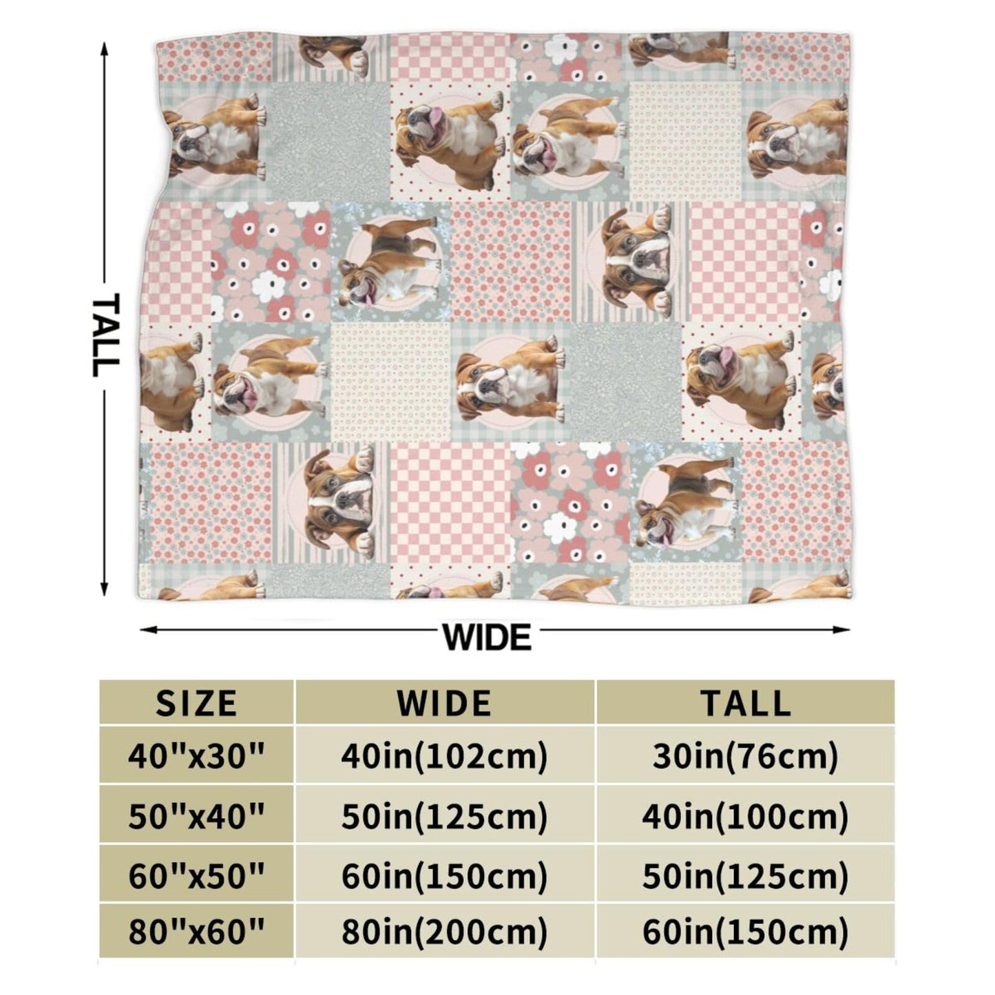French Bulldog Throw Blanket Cute Bulldog Flannel Blankets Dog Lover Plush Super Soft Cozy Warm Decor Gifts for Boys Girls Kids Adults Men Women 40" x 50"