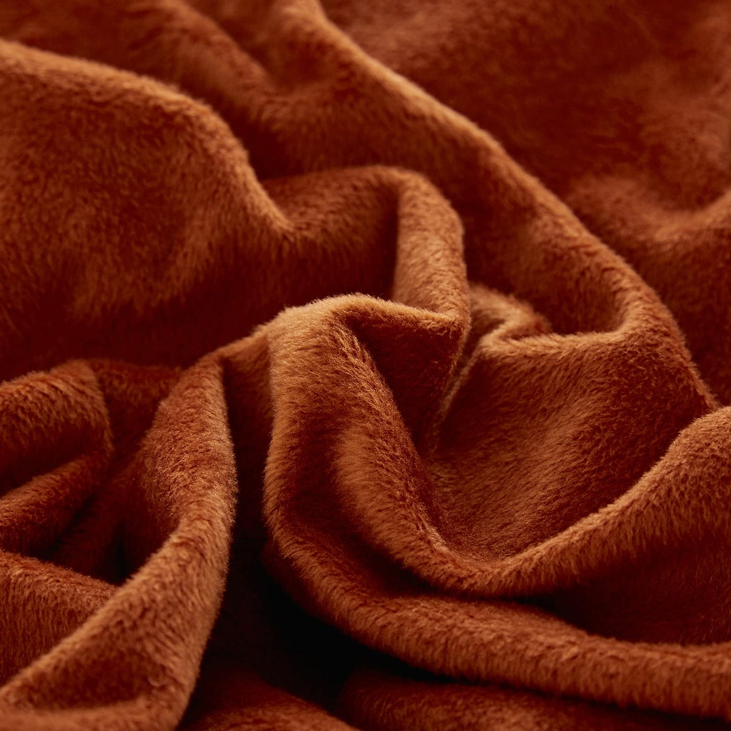 CLOTHKNOW Burnt Orange Velvet Duvet Cover Set Queen Fluffy Bedding Sets Flannel Bedding Duvet Cover Rust Comforter Cover Sets Queen