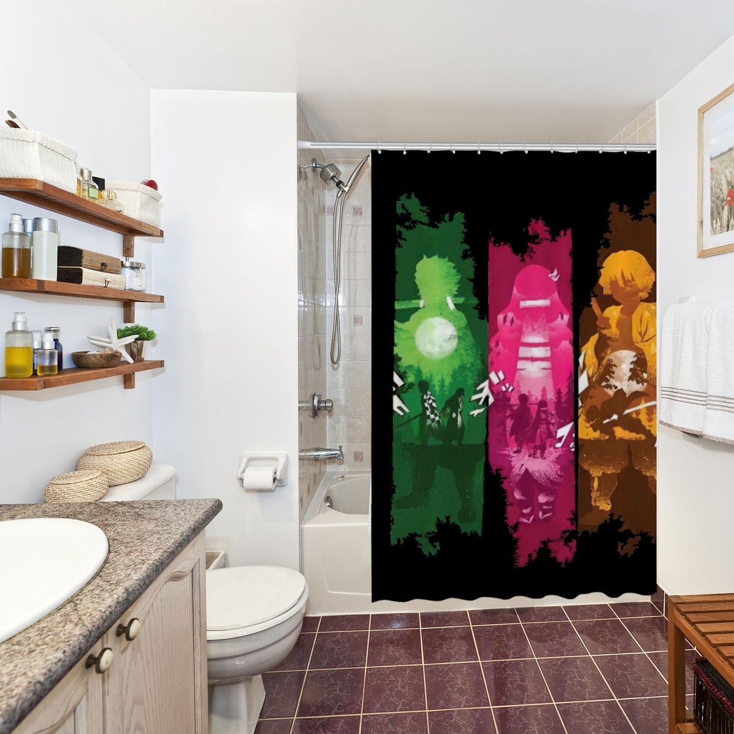 Funnytree Battle Shower Curtain, Video Game Bathroom Decor, Durable Easy Care Washable, 72"X72"(Hooks Not Included) SC00041-002