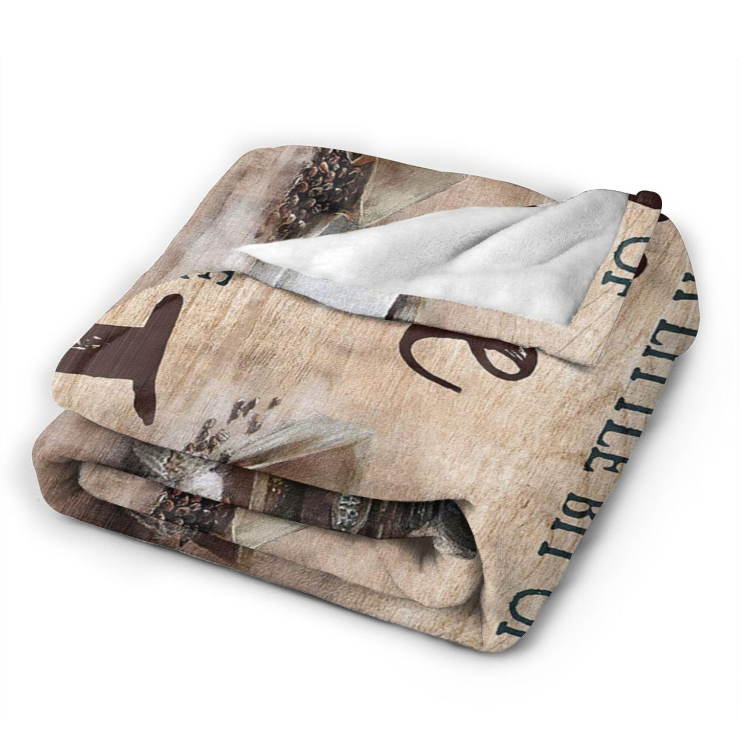 Christian Jesus Coffee Throw Blanket - Soft Warm Cozy Fleece for Women, Men, Kids & Adults - 50"x40"
