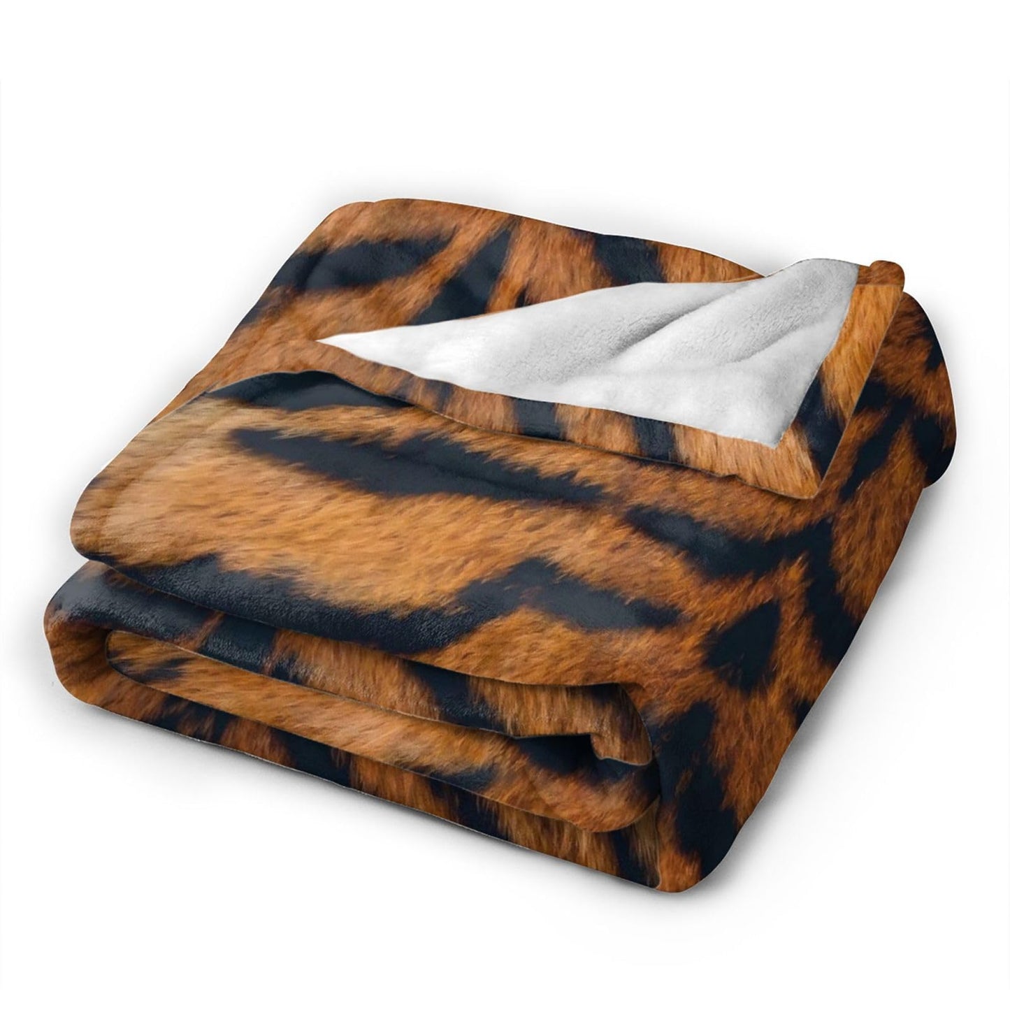 Gbuzozie Tiger Animal Texture Fleece Blanket Lightweight Ultra-Soft Throw Blanket for Sofa Couch Bed Camping Travel - Super Soft Cozy Microfiber Blanket 60"X50"