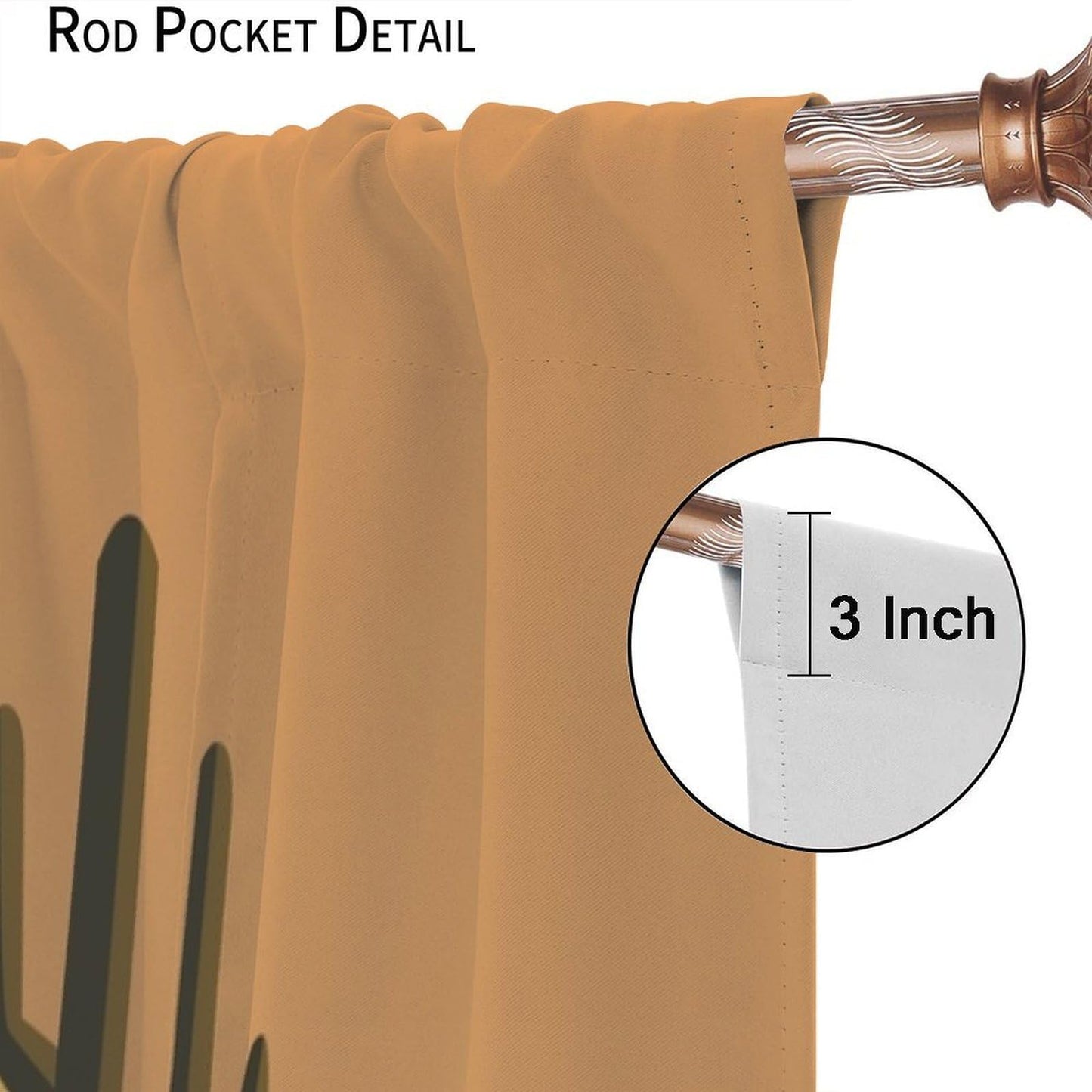 Desert Cactus Curtains, Saguaro Cactus Sunset Landscape Print, Light Filtering Window Drapes for Bedroom Living Room Kitchen, 20.5" W x 44.5" L, 2 Panels （No Blackout）