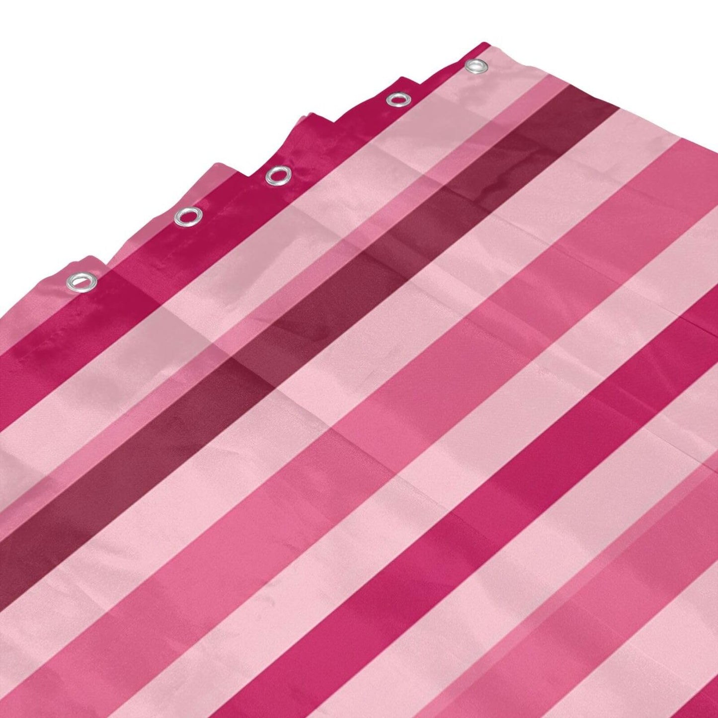 HSYOYO Pink Red Striped Shower Curtains for Bathroom Waterproof Shower Curtain Set with 12 Plastic Hooks Washable Bathroom Curtain Modern Bathroom Decor 72" W x 72" L