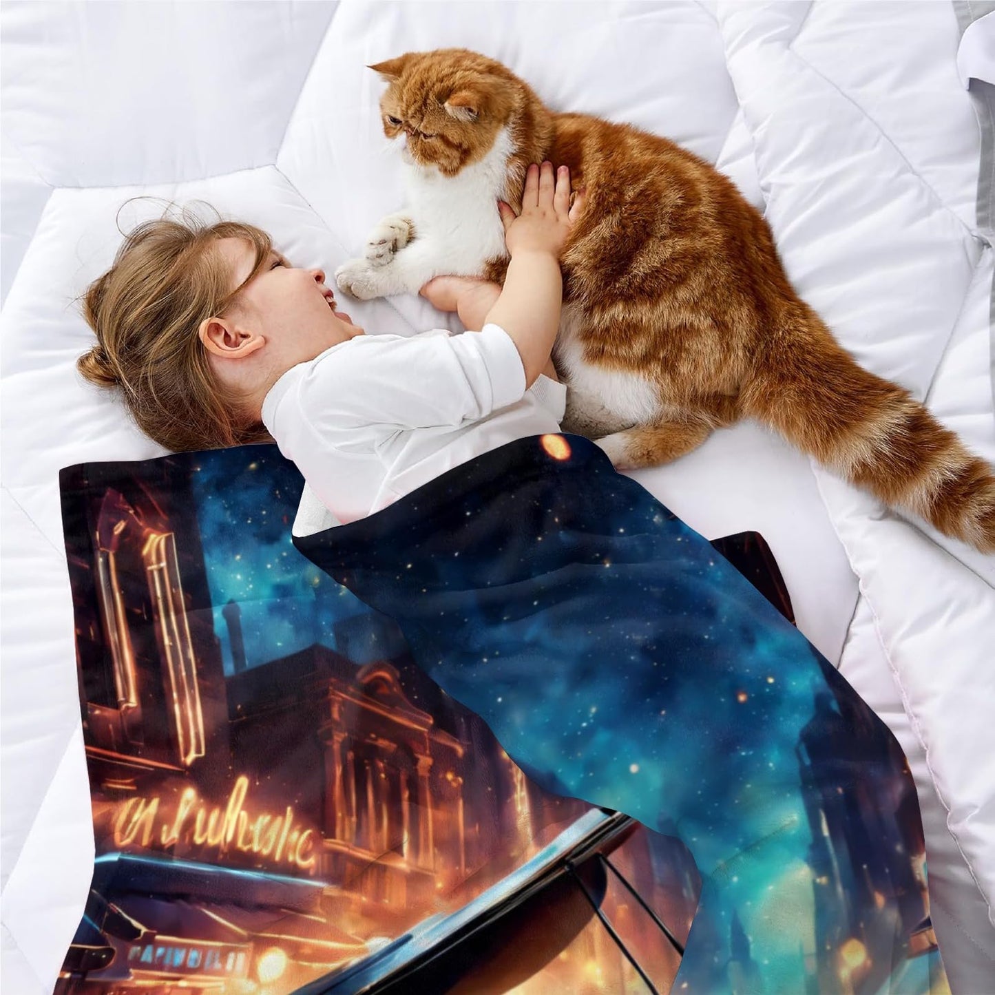 CUSPILO Piano Blankets, Personalized Music Throw Blanket for Couch Sofa Bed Room Decor Fuzzy Blanket Throw, 30 x 40 Inches