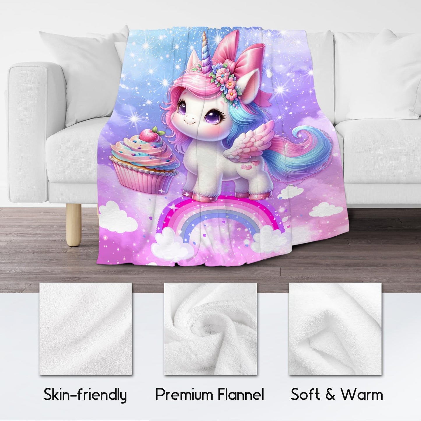 Gifts for Girls, Unicorn Blanket for Kids, Unicorn Fleece Blanket for Girls Soft Lightweight for Sofa Couch, 40"x50"