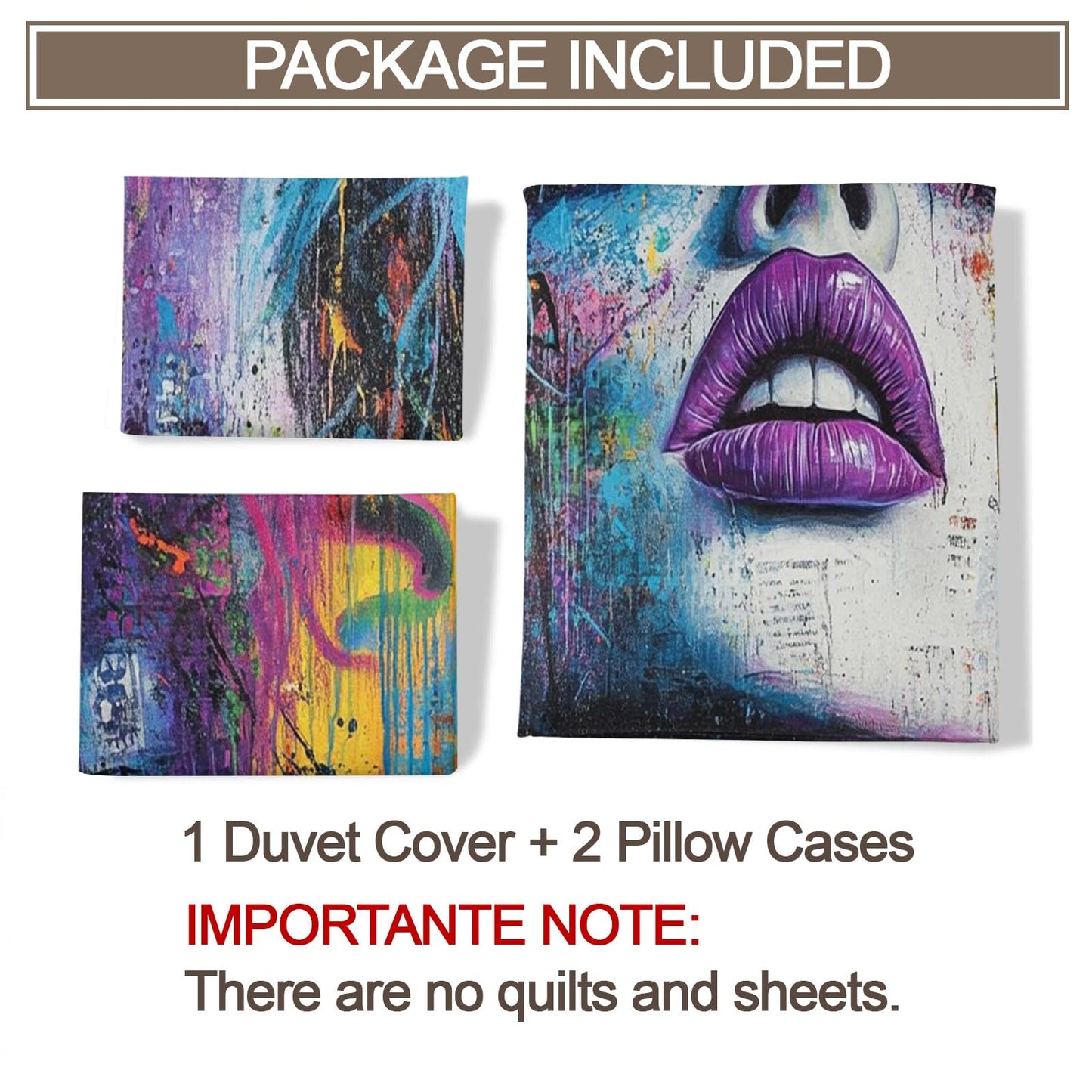 PAISUOQ Graffiti Duvet Cover Queen, Fashion Woman Bedding Sets, Street Art Comforter Cover with 2 Pillowcases, 3 Pieces with Zipper & Ties, Dorm Decor & Gifts