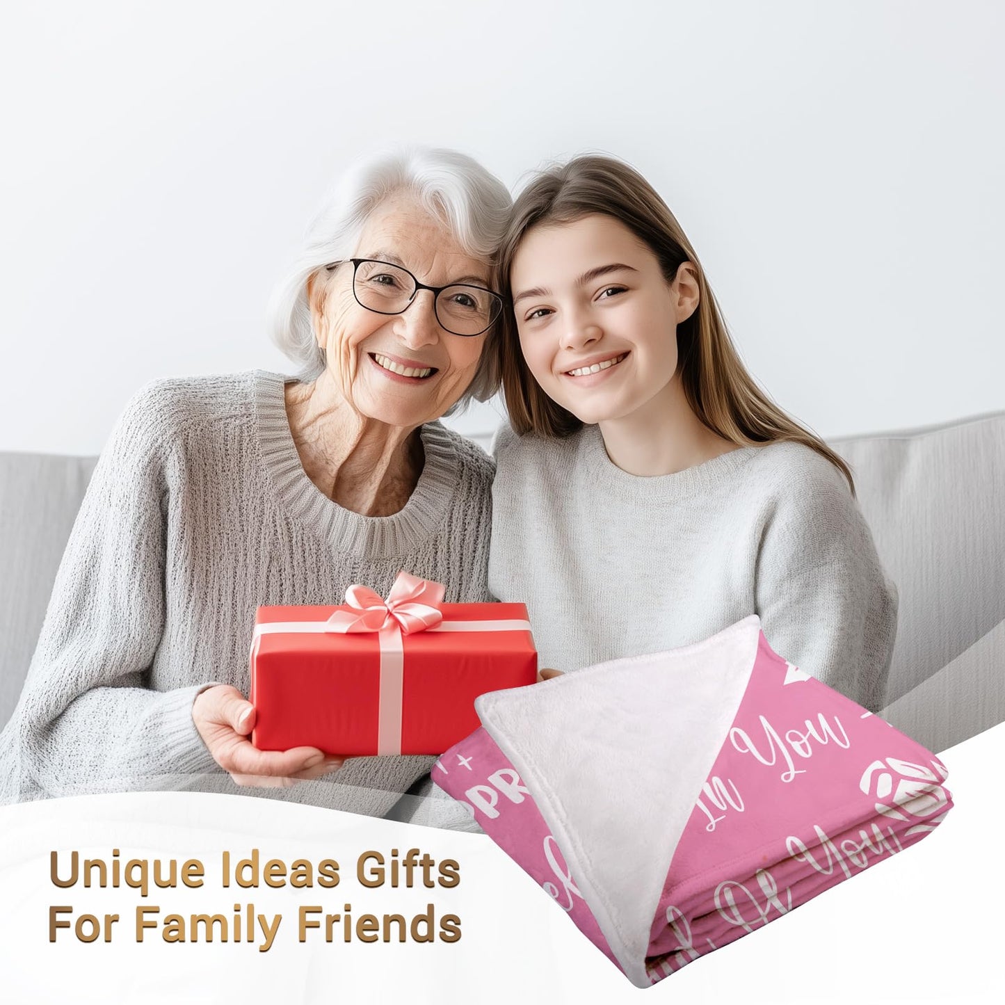 Jekeno Affirmation Blanket Gifts for Her Wife Girlfriend Women I Love You Inspirational Positive Romantic Rose Blankets Throw for Anniversary Birthday Decor Home Sofa Couch 50"x60"