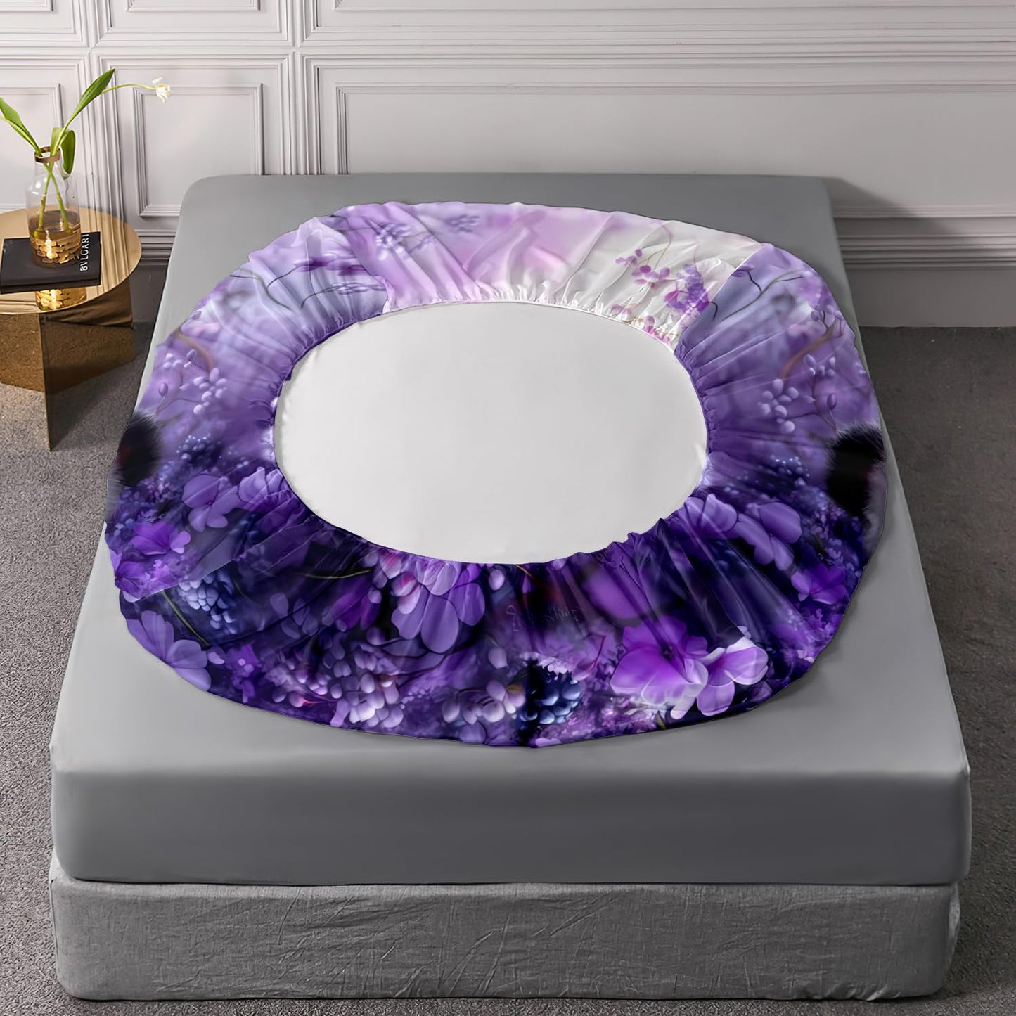 HOSIMA Panda Fitted Sheet Full for Girls Room Decor,Pandas Hugging Each Other in Flowers Field Printed Animal Bedding for Kids Boys,1 Fitted Sheet+2 Pillowcases.