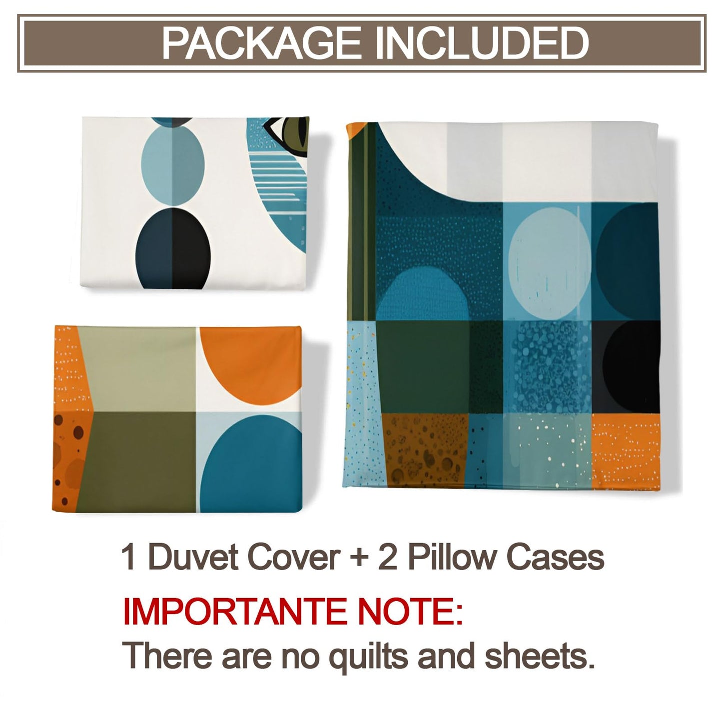 ZAMODE Cat Comforter Cover 120" x 98", Abstract Geometric Kitten Bedding Oversized King Size, Cat Lovers Duvet Cover with 2 Pillowcases
