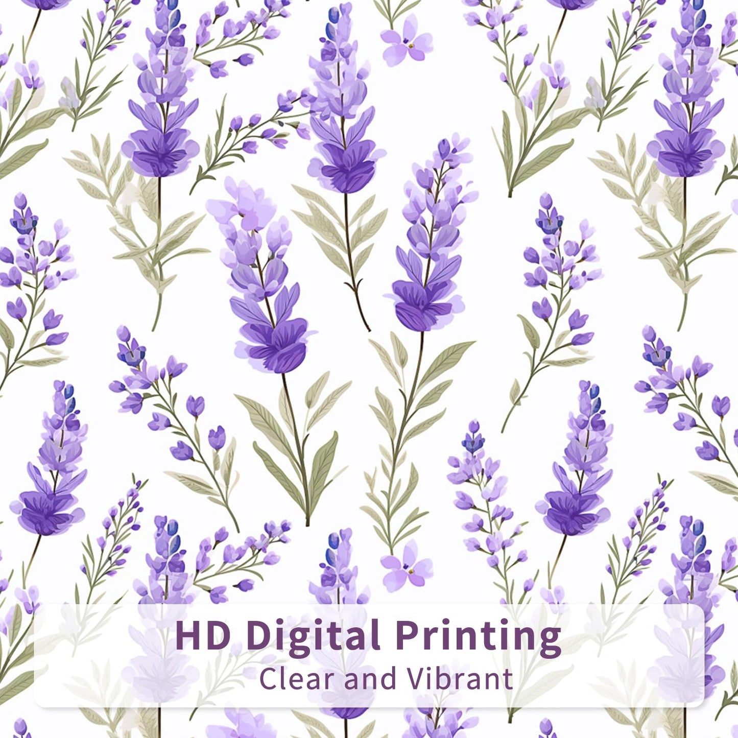 Leowefowa No Hook Shower Curtain and Waterproof Liner Set, Lavender Botanical Bath Curtain, Purple Watercolor Print, Light Fabric Bathroom Curtain with See Through Mesh Top Window, 71x74 Inch