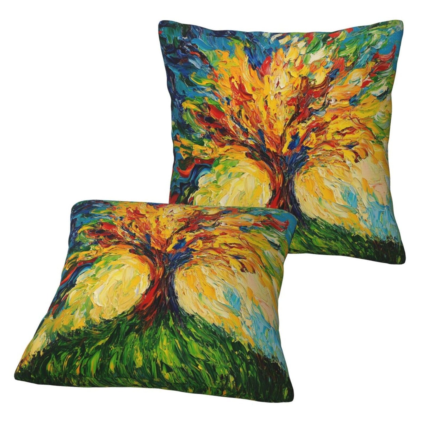 Guiteinyi Tree Throw Pillow Covers 18x18 Set of 2 Square Pillow Case for Home Decorative Sofa Couch Bedroom Living Room
