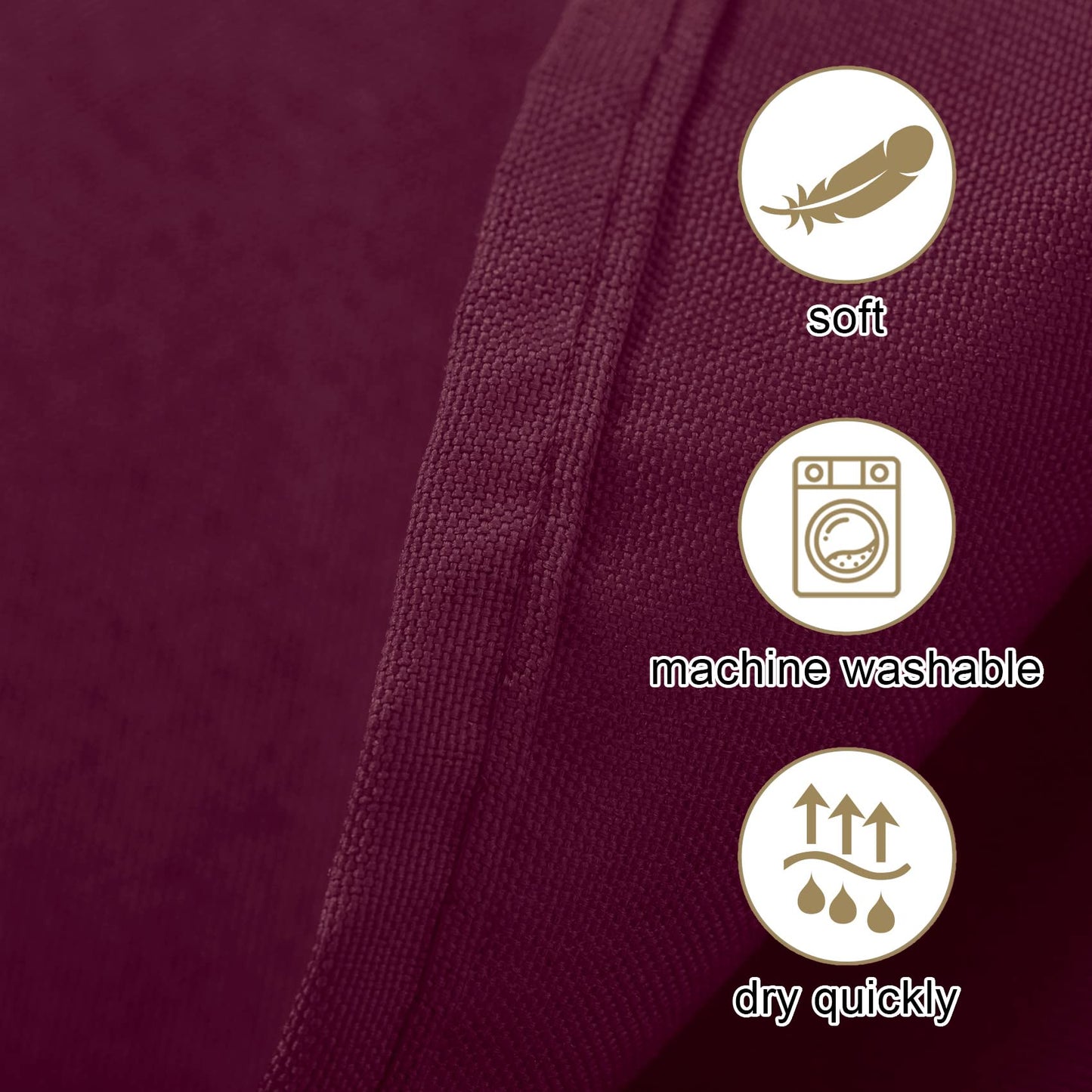 Ascoza 2pack 90x132 Inch Burgundy Rectangular Tablecloth 6 Feet Table Cloth in Polyester Fabric for Wedding/Banquet/Restaurant/Parties