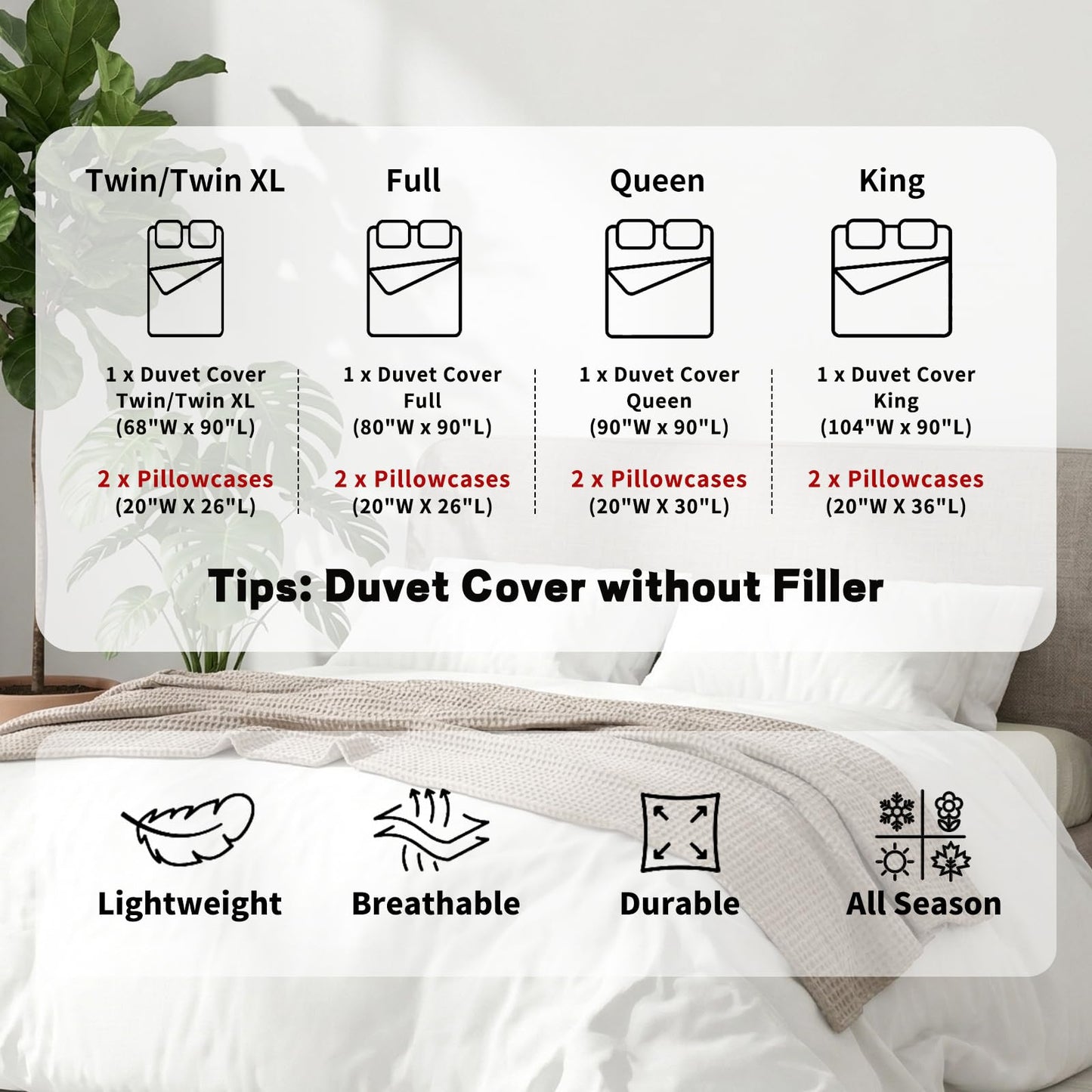 TEERRLLTW Floral Botanical Boho Flower Designed Duvet Cover Set, 3 Piece Soft Bedding Set (1 Duvet Cover and 2 Pillowcases), Floral Comforter Cover Set (Greenery Willow Leaves, Full (80" x 90"))