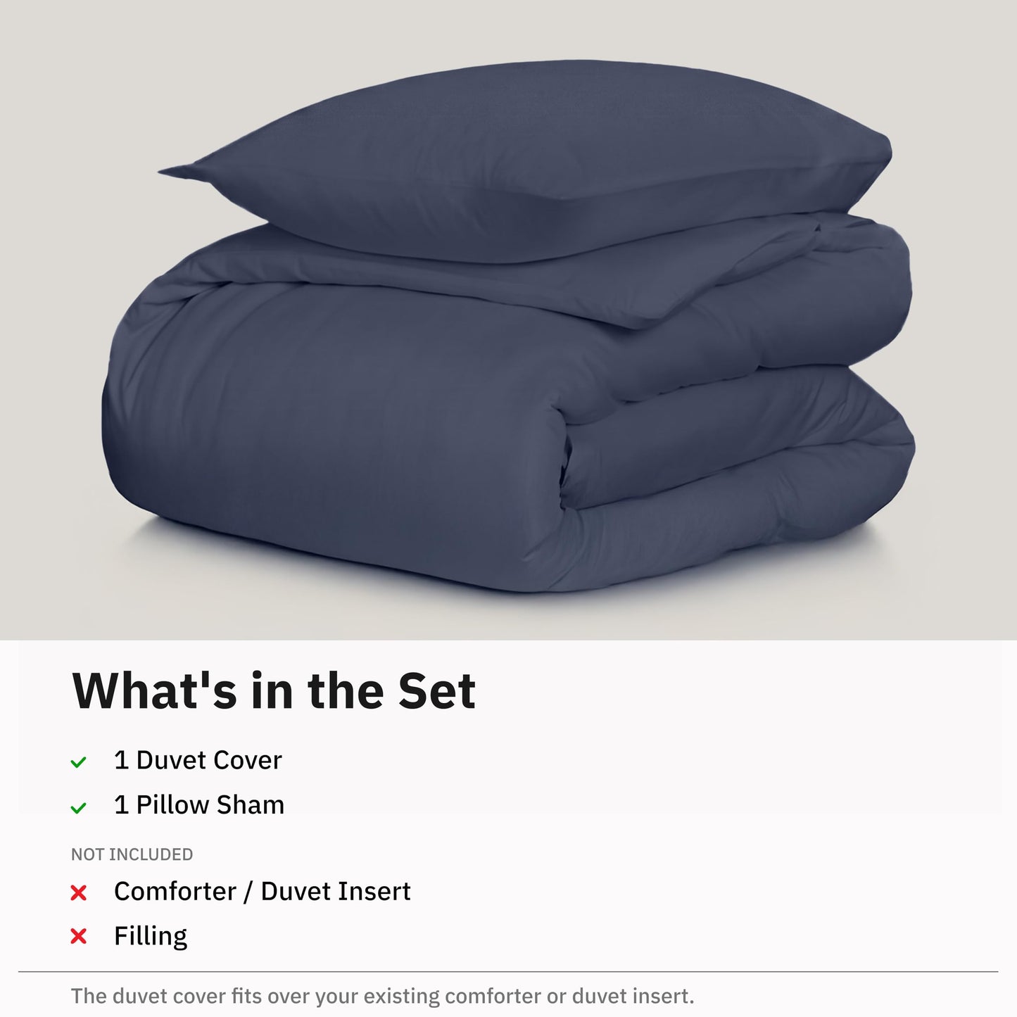 California Design Den 2-Piece Duvet Cover Set Twin - 400 Thread Count, 100% Cotton Sateen, Soft Duvet Cover Set Twin XL, Button Closures, Corner Ties, Durable Bedding - Indigo Dusty Blue