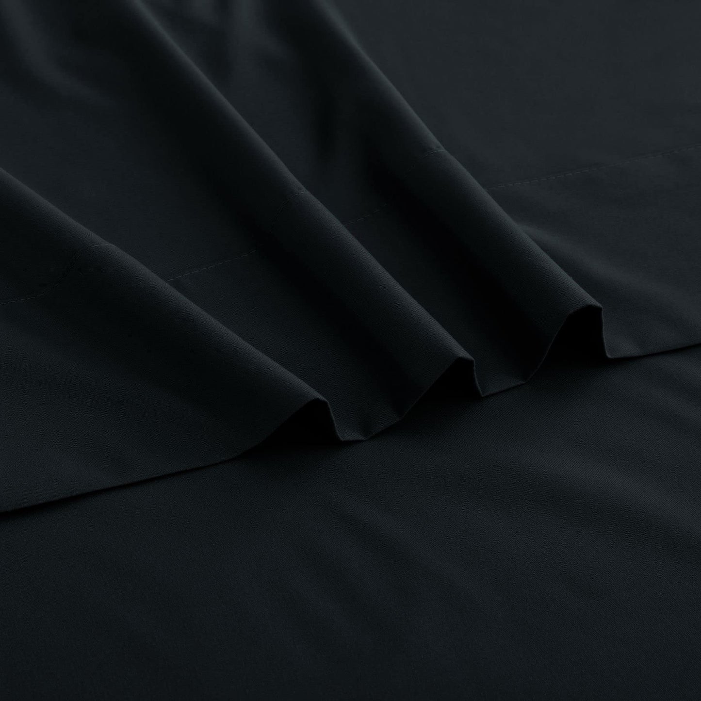 Ghooss King Size Sheets 4 Pieces Bed Sheet,100% Super Soft Brushed Microfiber 1800 Luxury Bedding,Deep Pocket,Wrinkle Free Fade & Stain Resistant(Black,King)