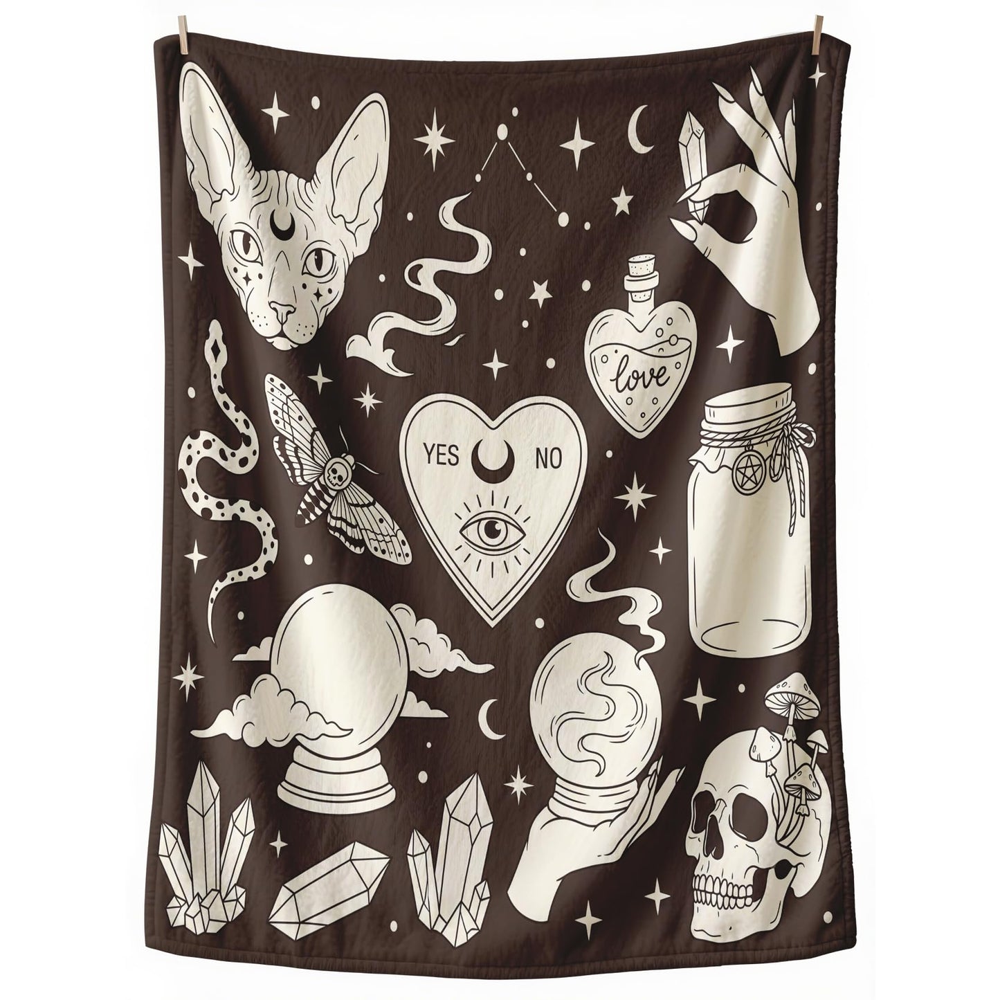 GEDAEUBA Halloween Witch Blanket - Witchcraft Witchy Fleece Blanket Throw, Soft Cozy Blankets & Throws for Couch, Bed, and Sofa, 50x70 inches