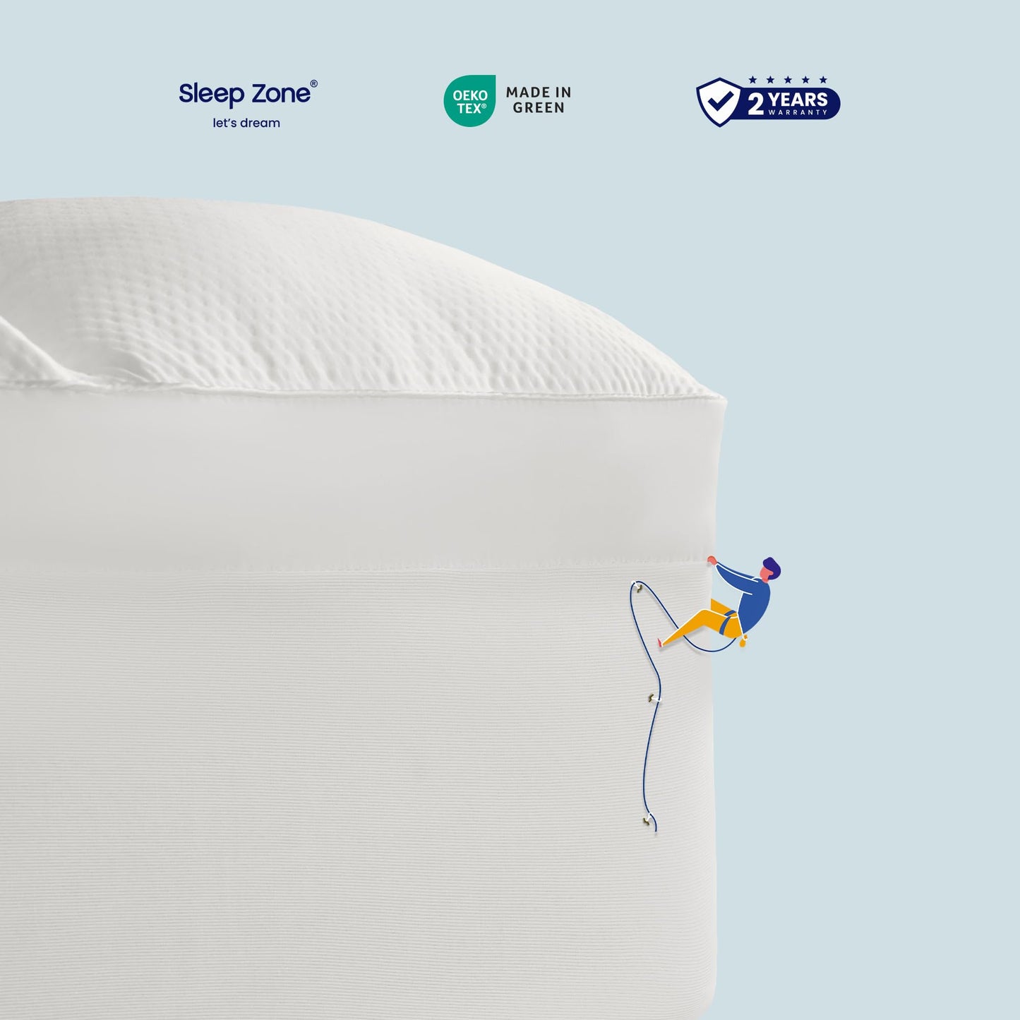 SLEEP ZONE Mattress Topper Full Size, Extra Thick Fitted Mattress Pad for Back Pain, Plush and Support Mattress Cover, Deep Pockets Mattress Protector, Hotel Quality (White, Full)