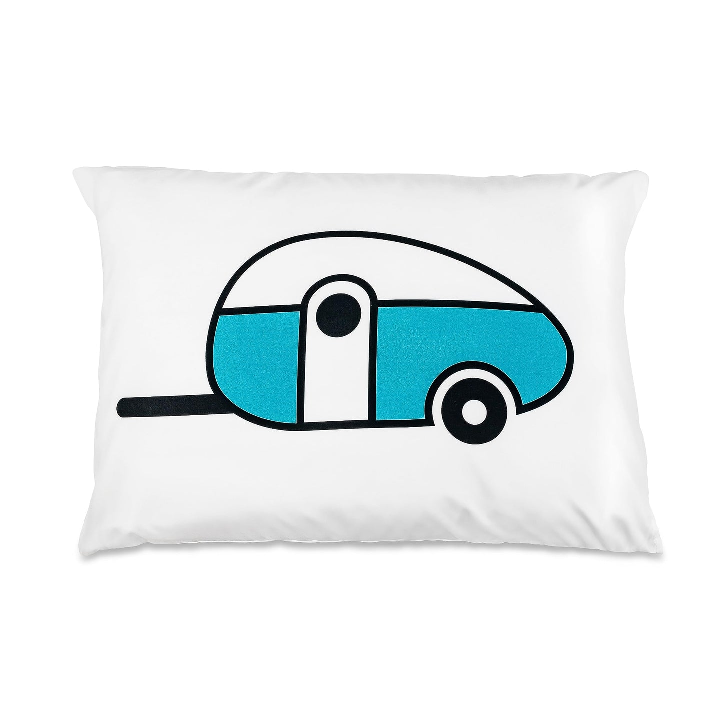 Camco Camper & RV Queen Sheet Set - Features Travel Trailer Print Design - Crafted of Soft Machine Washable Polyester - 4 Piece Set Includes Fitted Sheet, Flat Sheet, & 2 Pillowcases (53299)