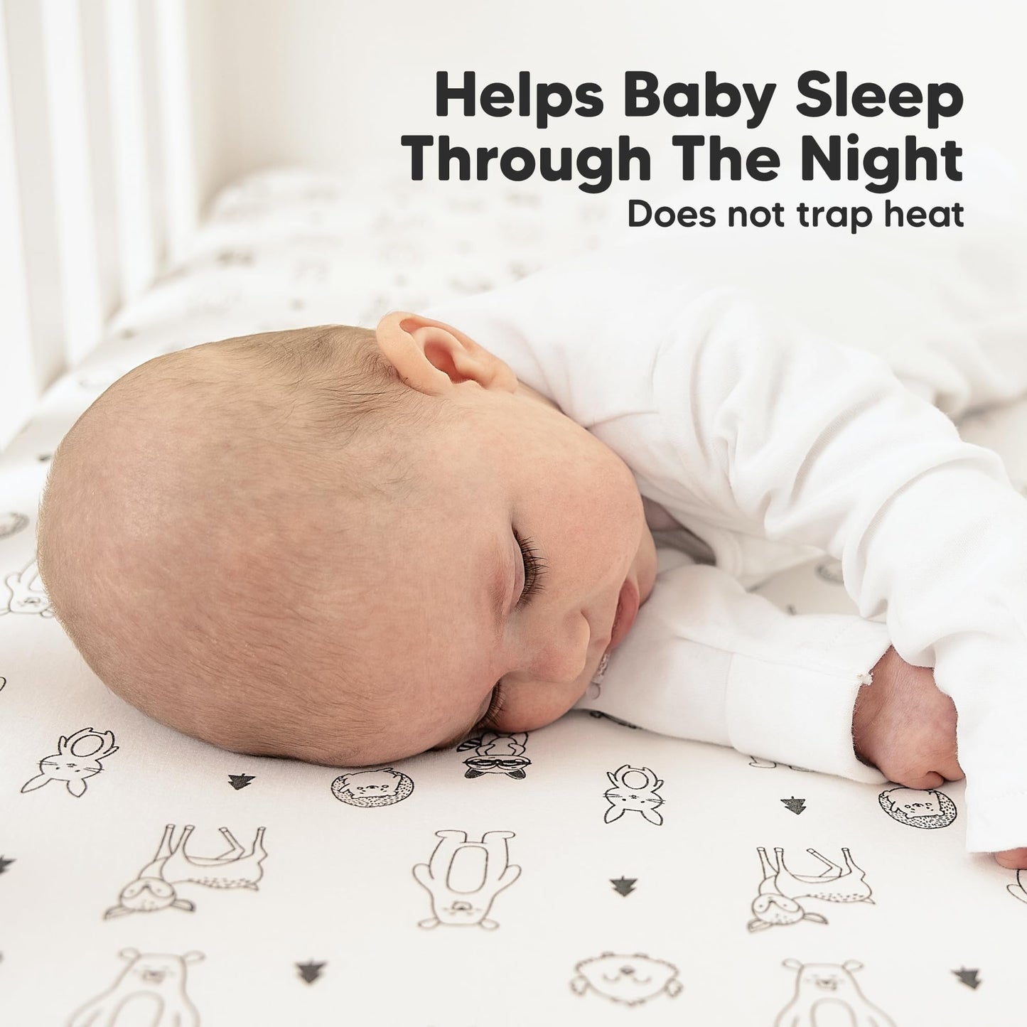 KeaBabies 2-Pack Organic Cotton Crib Sheets for Boys, Girls - 52x28 Fitted Crib Mattress Sheet Neutral, Breathable Cover for Baby Bed Set, Toddler Mattress, Soft & Cute Prints (Woodland)