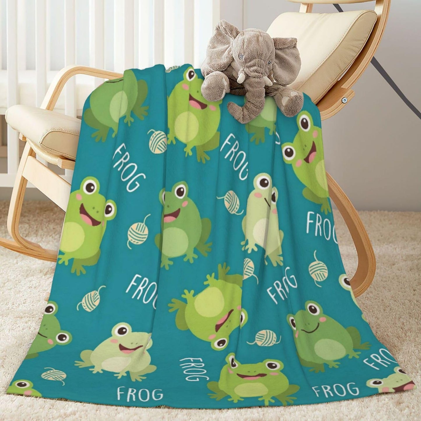 Gbuzozie Cute Frogs Fleece Blanket Lightweight Ultra-Soft Cartoon Animals Throw Blanket for Sofa Couch Bed Camping Travel - Super Soft Cozy Microfiber Blanket 50"X40"