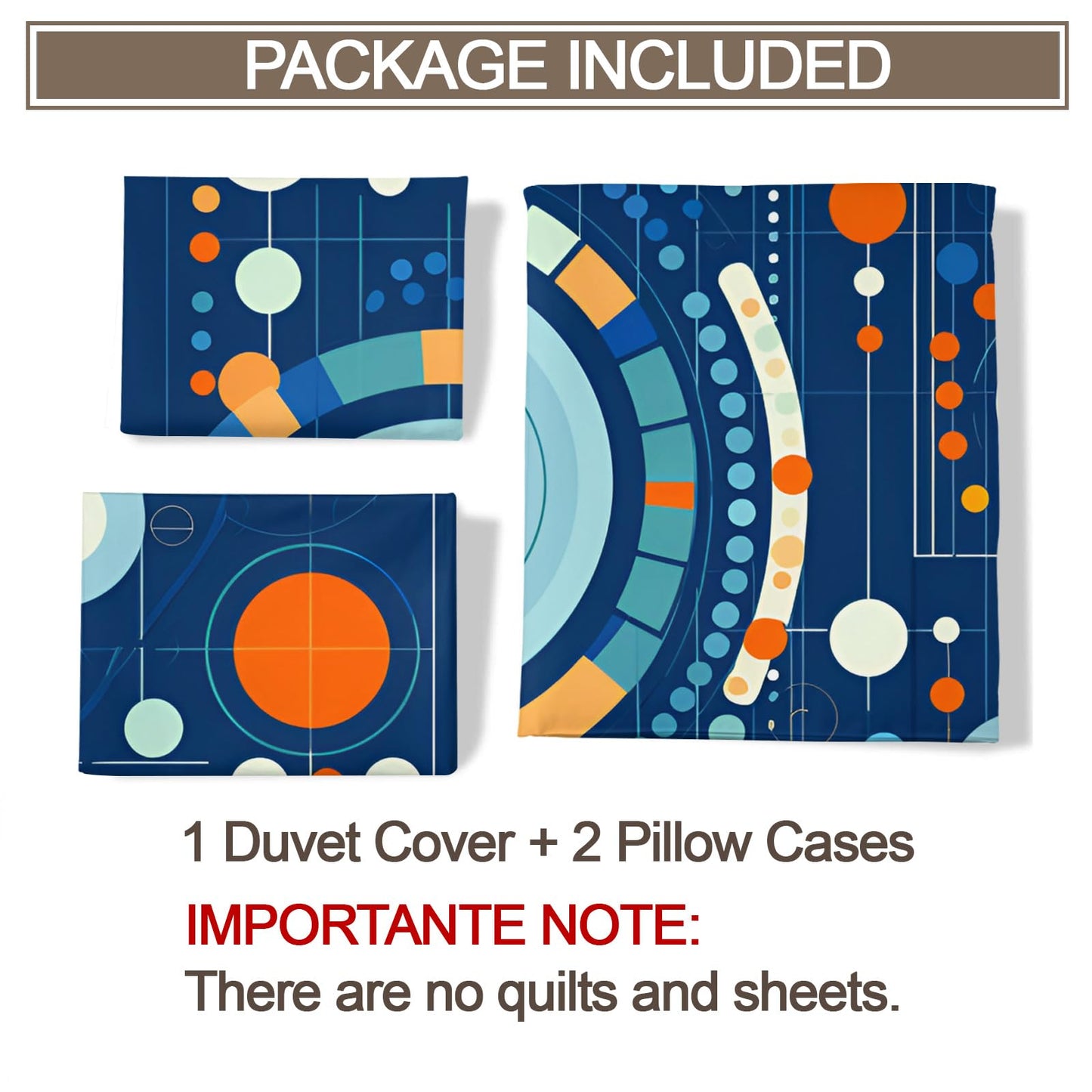 Blue Geometry Duvet Cover California King, Ultra Soft Microfiber Bedding Set 3 Piece Bedroom Decor Modern Abstract Comforter Cover and 2 Pillow Sham with Zipper Closure