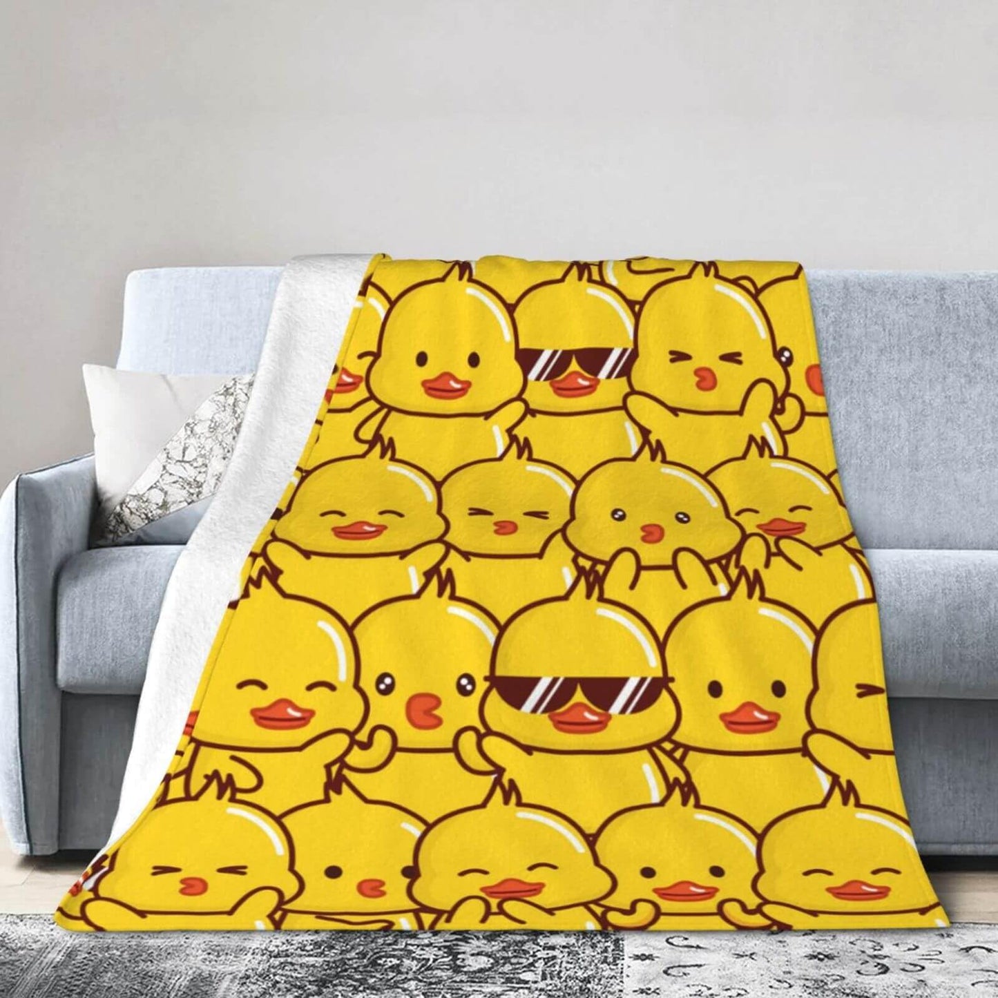 Homieblanket Duck Blanket for Boys Girls, Cute Duck Themed Design Printed Throw Blankets for Kids Lap, Chair Sofa, Warm Soft Cozy Blanket, 40"x 50"