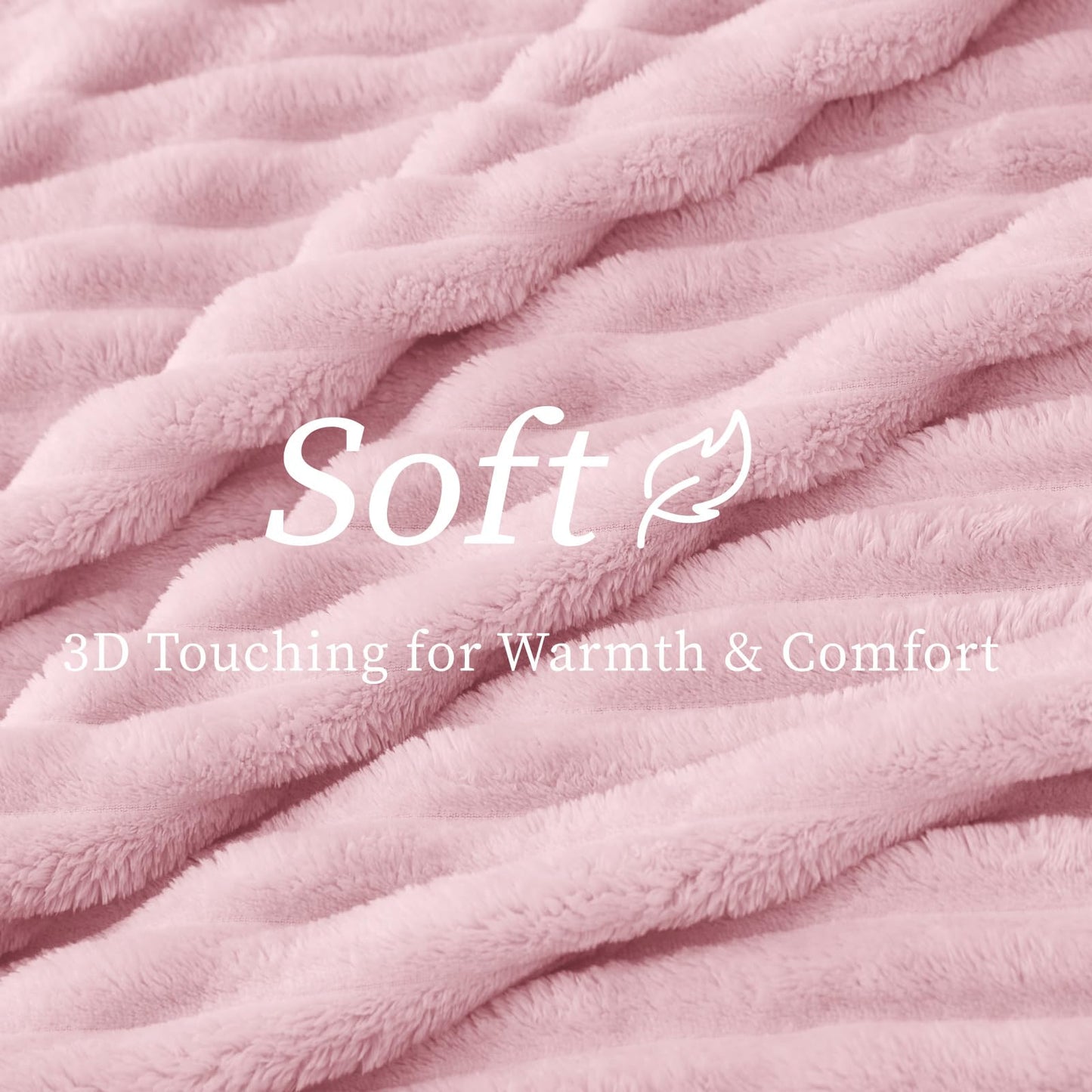 BEDELITE Fleece Throw Blanket for Couch - 300GSM Soft & Warm Fluffy Cherry Blossom Blanket, Decorative and Giftable Striped Blankets for Women, Men, 50"x60"