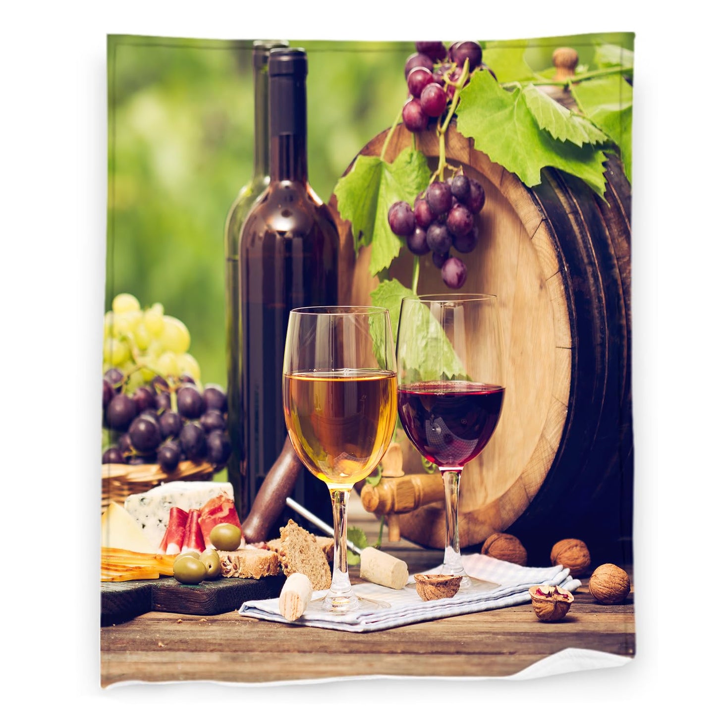 Farm Grape Wine Blanket 40" x 50" Fruit Plantation Rustic Romantic Super Soft Bedding Fleece Throw Blanket Microfiber Flannel Blankets Couch Sofa Warm Lightweight for Boys Girls