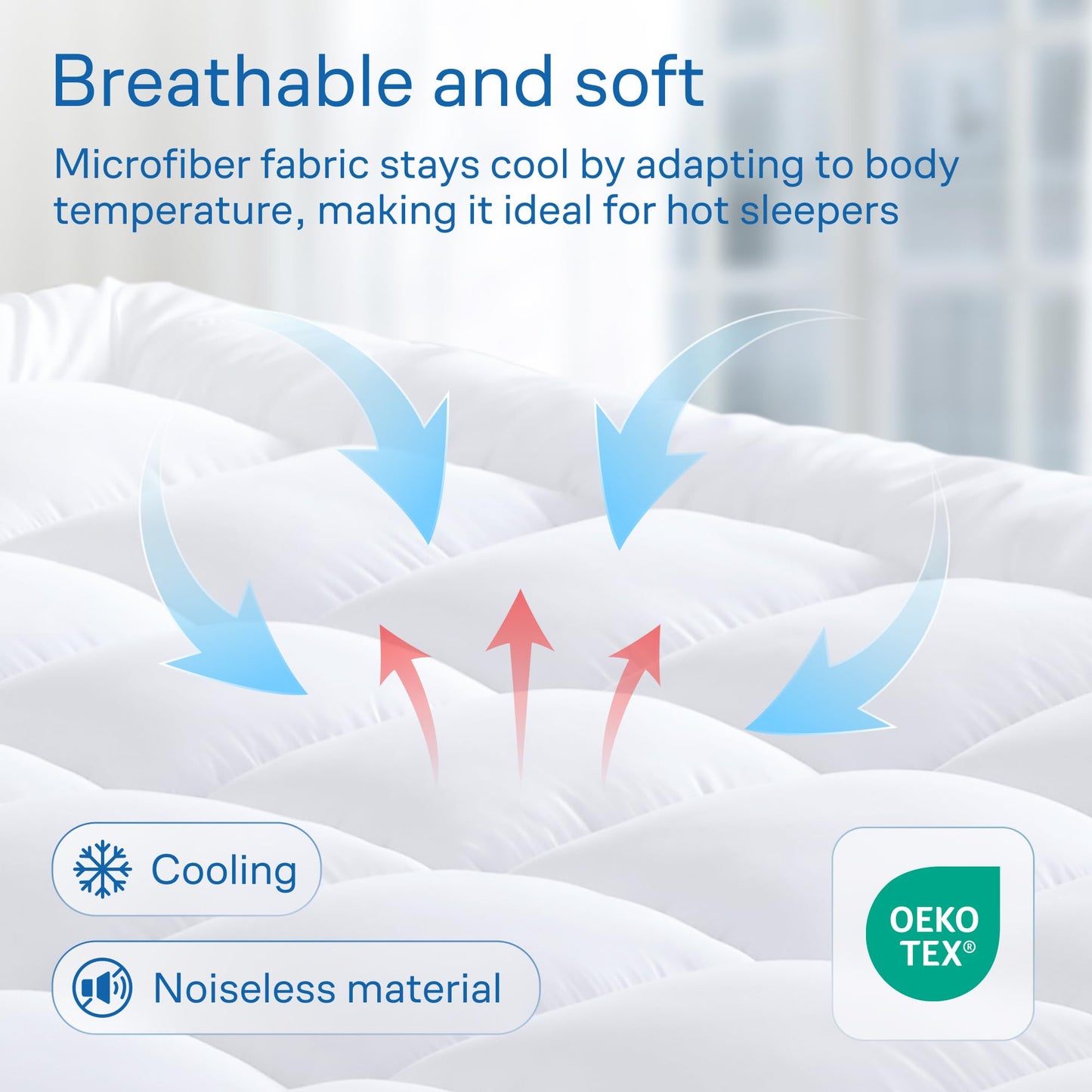Ultra Soft Mattress Topper - Cloud-Like Mattress Pad for Back Pain Relief - Breathable Cooling Material for Hot Sleepers, Dark White (Twin)