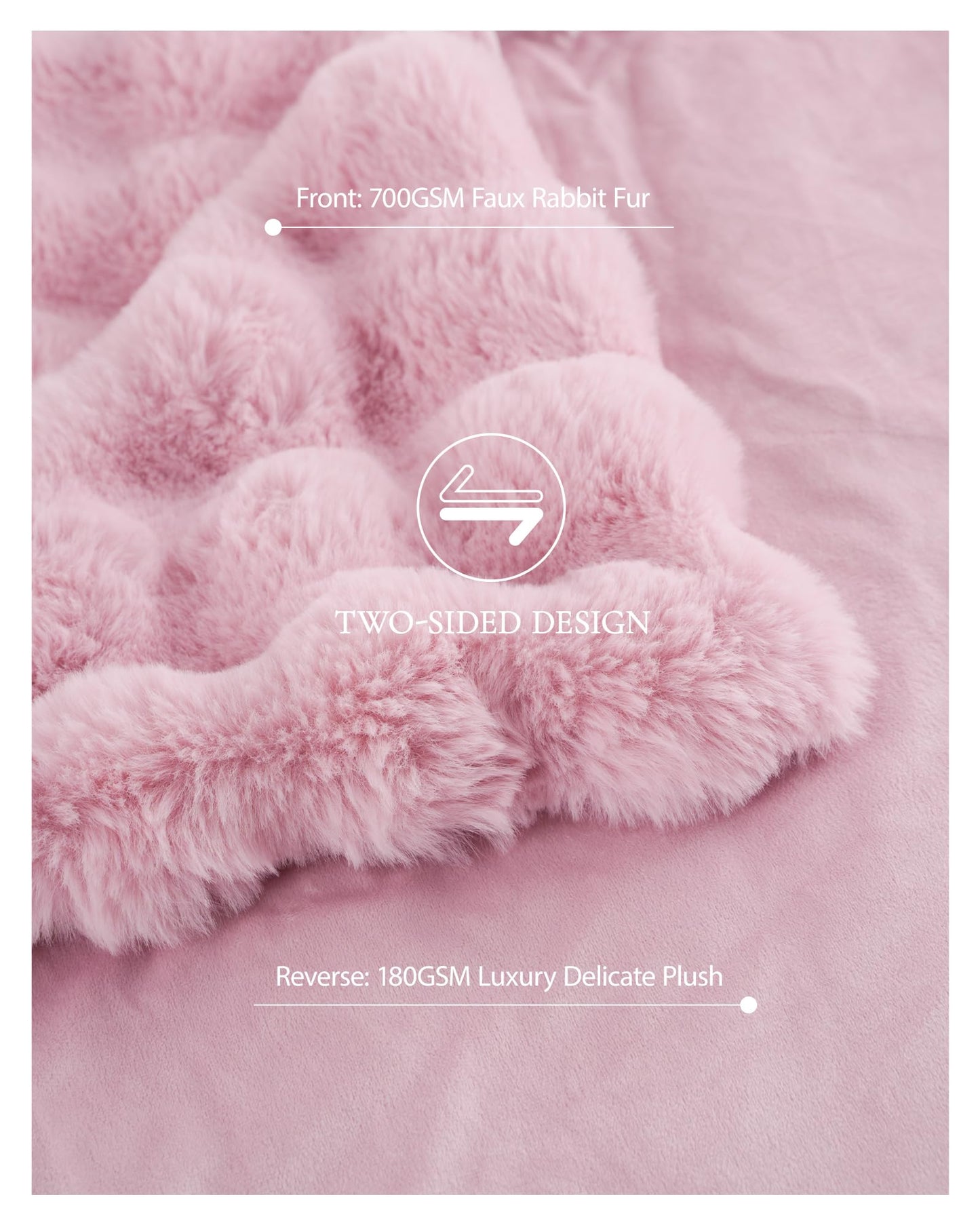 dennylife Faux Fur Throw Blanket – Ultra Soft Fuzzy Blanket for Couch or Bed, Bubble Texture, Cozy & Machine Washable, 60 x 80 Inches Decorative Plush Blanket for Living Room or Bedroom