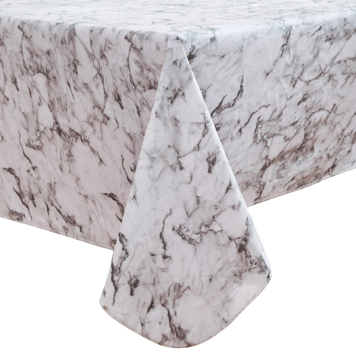 Walrus Heavy Duty Vinyl Tablecloth with Flannel Backing Waterproof Oil-Proof Plastic Table Cloth Stain-Resistant Wipeable Rectangle or Square Table Cover for Indoor and Outdoor (Marble, 54X54 Inch)