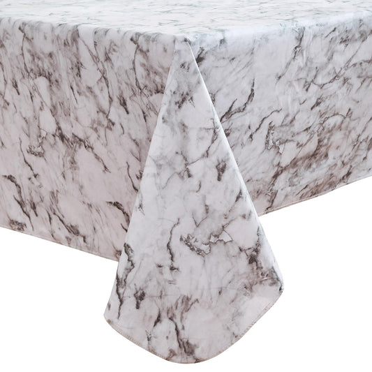 Walrus Heavy Duty Vinyl Tablecloth with Flannel Backing Waterproof Oil-Proof Plastic Table Cloth Stain-Resistant Wipeable Rectangle or Square Table Cover for Indoor and Outdoor (Marble, 54X54 Inch)
