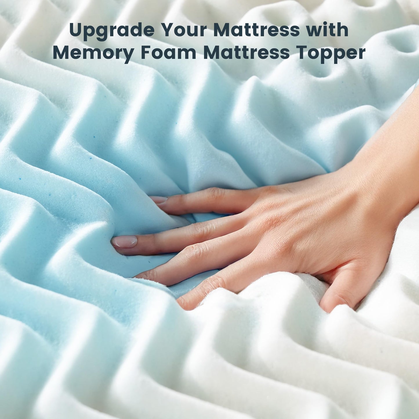 EnHomee 3 Inch King Mattress Topper, 7-Zone Memory Foam Mattress Topper with Cooling Gel, CertiPUR-US Certified for Pressure Relief & Enhanced Sleep Comfort