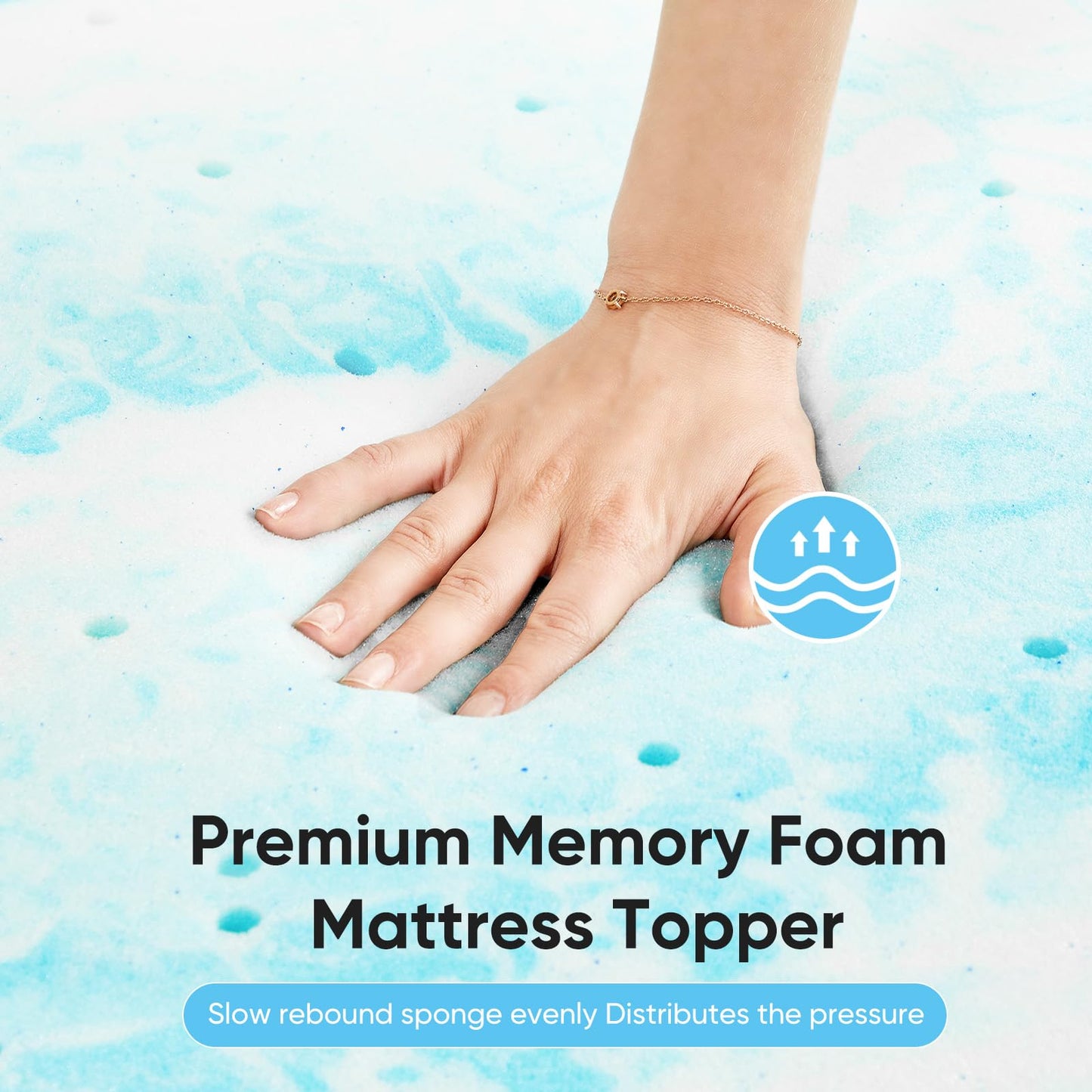 OLIXIS 3 Inch Queen Size Gel Infused Memory Foam Mattress Topper, a Soft Breathable Cooling Bed Pad, a Comfortable Bed Mattress Overlay for Bedroom, RV, Camper and Sleeper Sofa, CertiPUR-US Certified