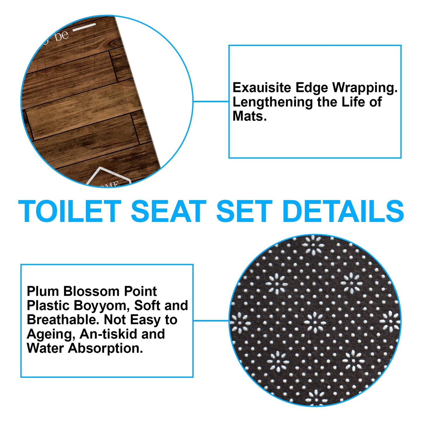 juwute 4Pcs Family Shower Curtain Sets with Non-Slip Rugs, Toilet Lid Cover and Bath Mat, Brown Home Bathroom Decor Set Accessories Waterproof Shower Curtains with 12 Hooks, 72 x 72 Inch