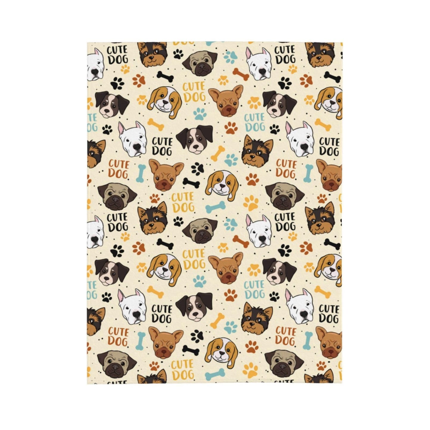 Cute Dogs Fleece Blanket - Soft Cozy Plush Throw Blanket for Adults Kids Pet, Lightweight Warm Flannel Sherpa Blanket for Couch Bed Sofa, Gift for Dog Lovers 50"x40"