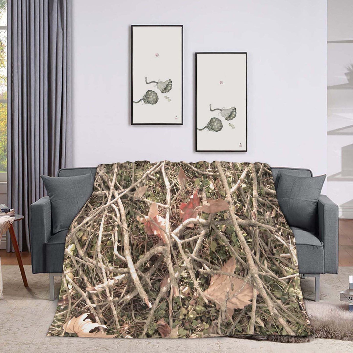 Throw Blanket 50x60 Inch,Camouflage Camo Forest Cozy Soft Lightweight Fuzzy Flannel Blanket 60x50 Inch Suitable for Couch Bed Sofa Living Room in All Seasons