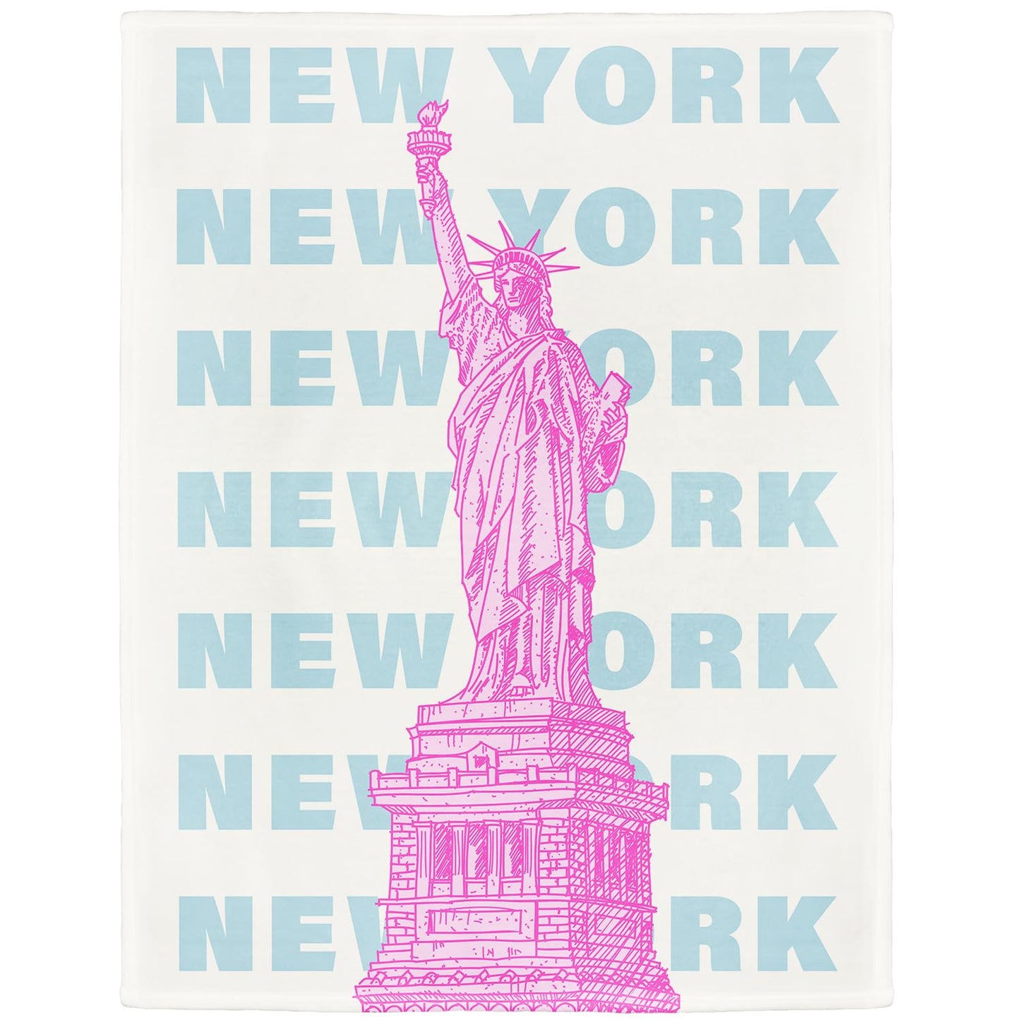 HommomH New York Statue of Liberty Blanket, Soft Cozy Lightweight Fleece Throw Blankets for Couch Sofa Bed, 60 x 80 Inches