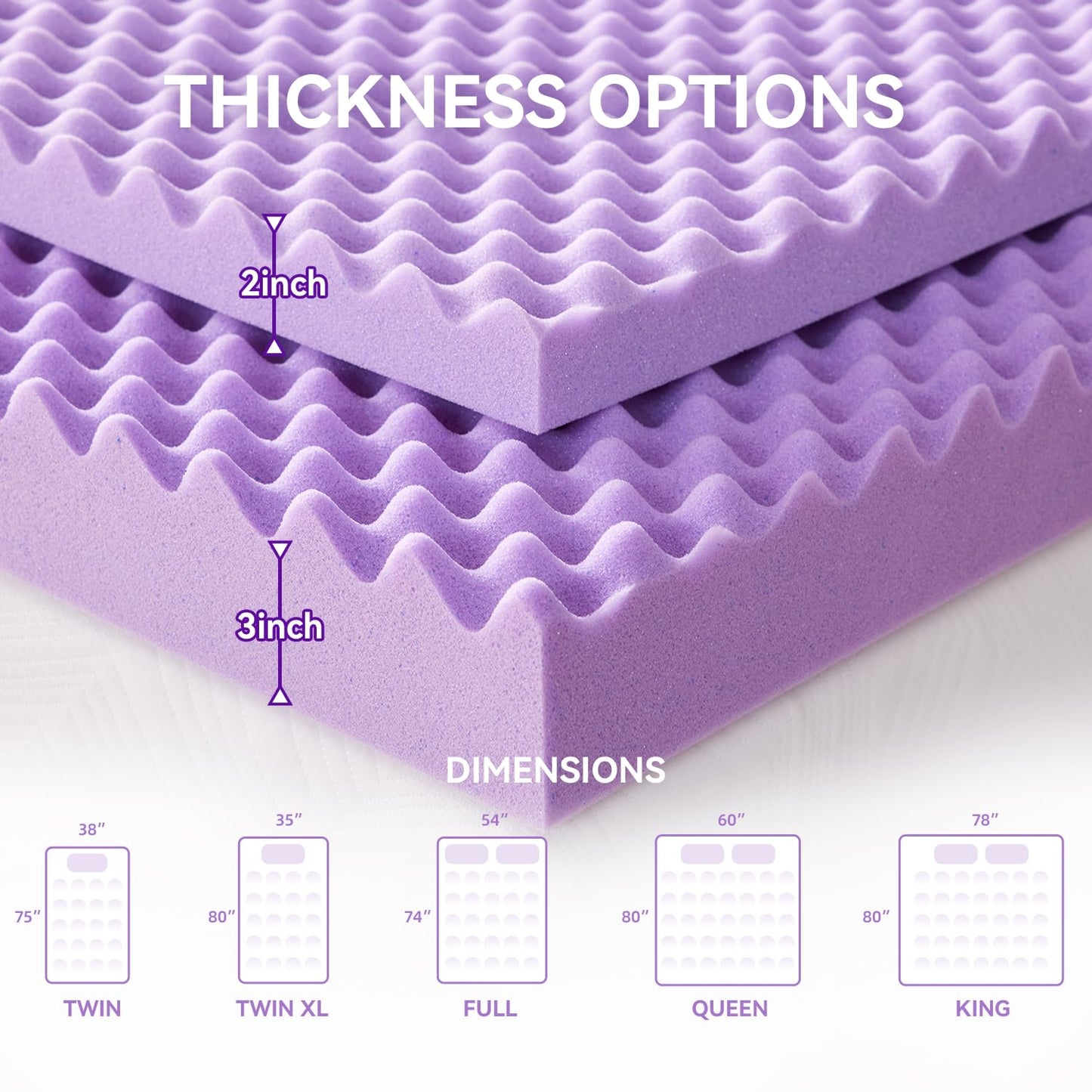 SINWEEK 1.5 Inch Egg Crate Memory Foam Mattress Topper Queen Size, Soft Mattress Pad for Back Pain Relief, Bed Topper, CertiPUR-US Certified