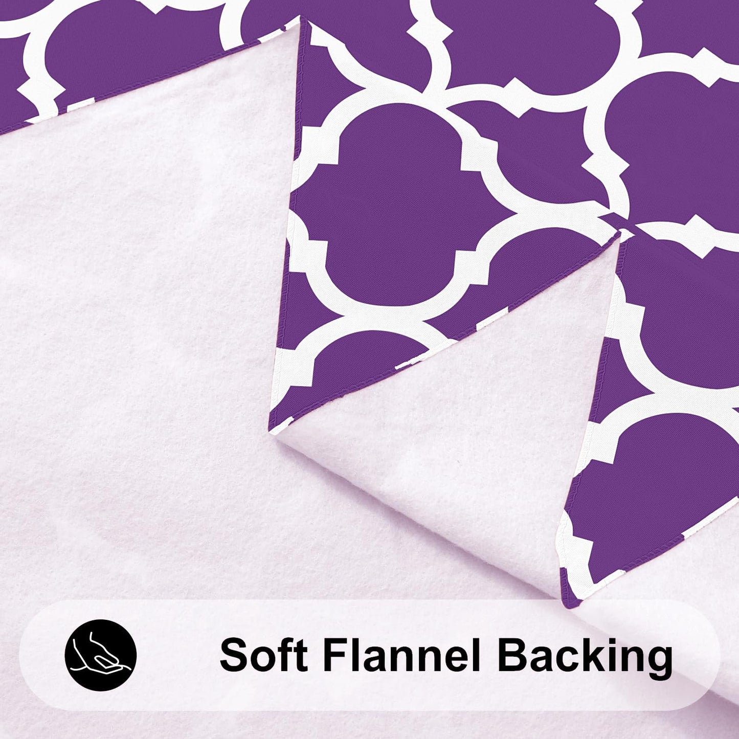 Smiry Rectangle Table Cloth, Waterproof Vinyl Tablecloth with Flannel Backing for Rectangle Tables, Wipeable Spillproof Plastic Tablecloths for Dining, Camping, Indoor and Outdoor (60"x102", Purple)