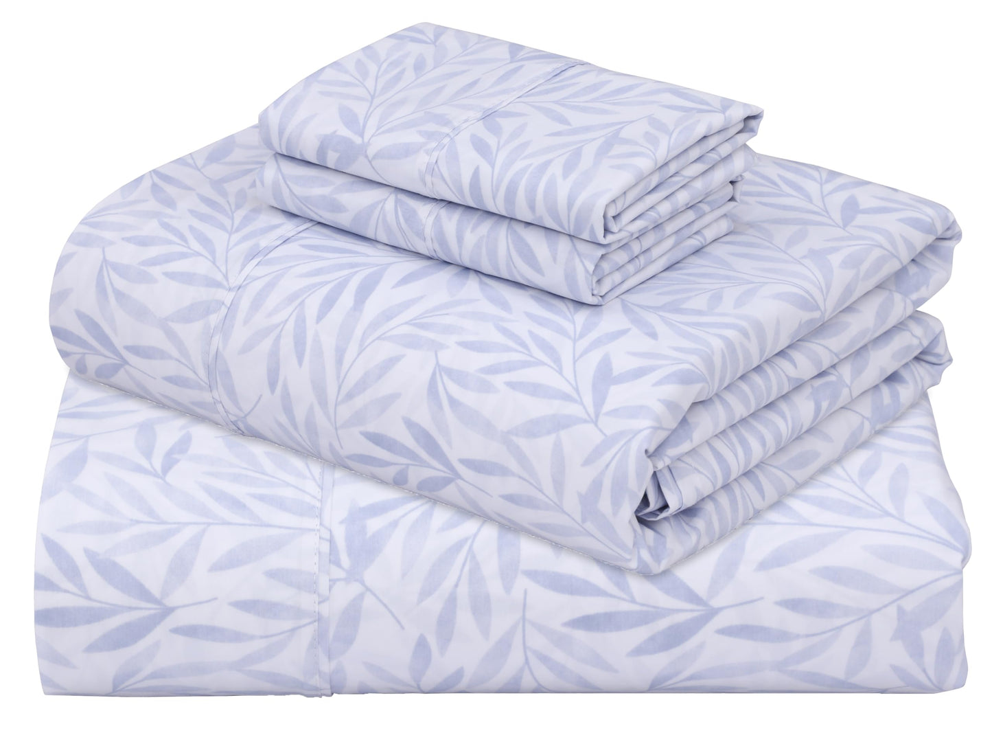 ZOYER 100% Cotton Sheets – Full Size Percale Bedding, Cooling & Breathable, Durable with a Crisp, Soft & Comfortable Feel, 16" Deep Pocket, 4-Piece Set, Blue Autumn